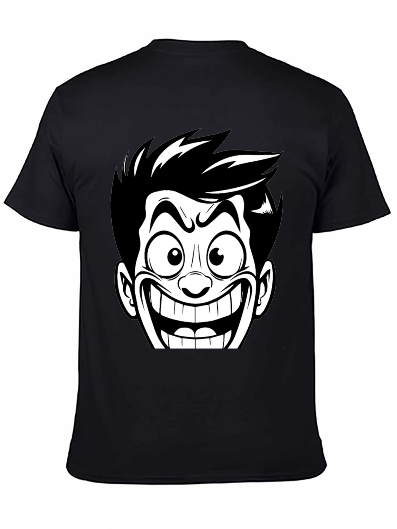 Cartoon Grin Black T-Shirt