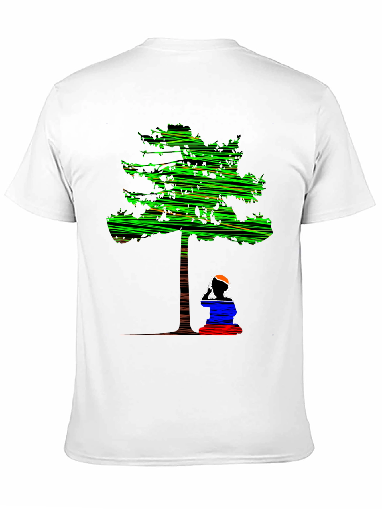 Abstract Tree Graphic Tee - Relaxed Fit Black T-Shirt