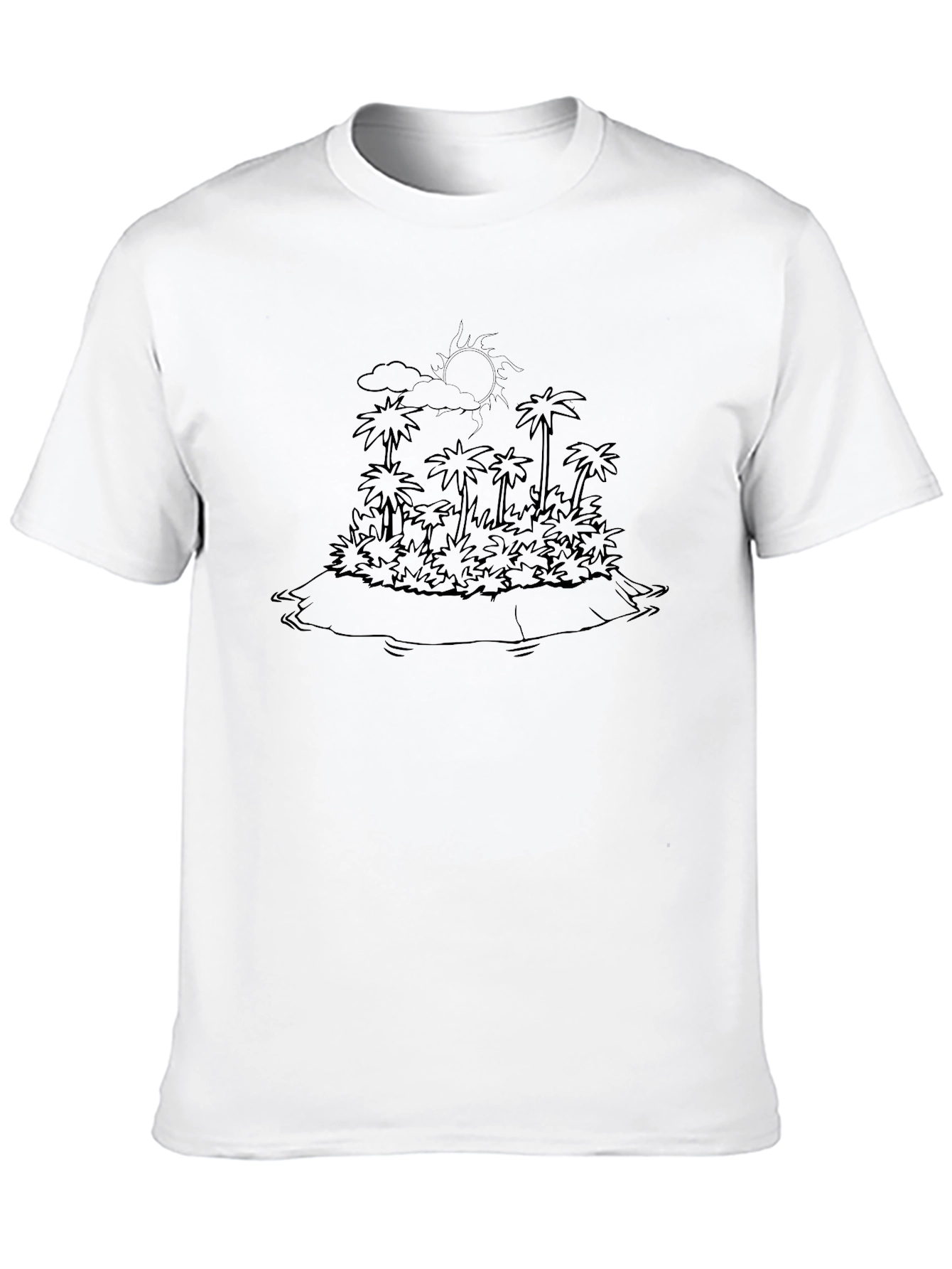 Tropical Island Outline Graphic Tee
