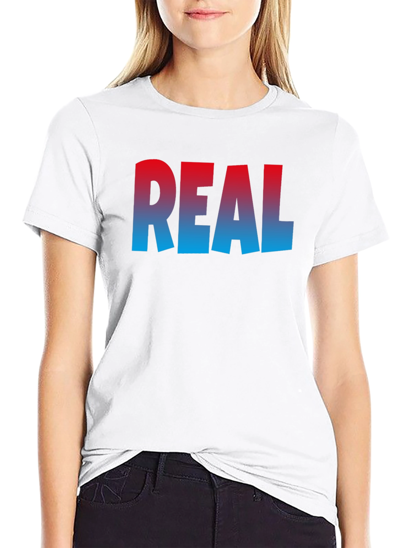 Cool REAL Gradient Print Black T-Shirt