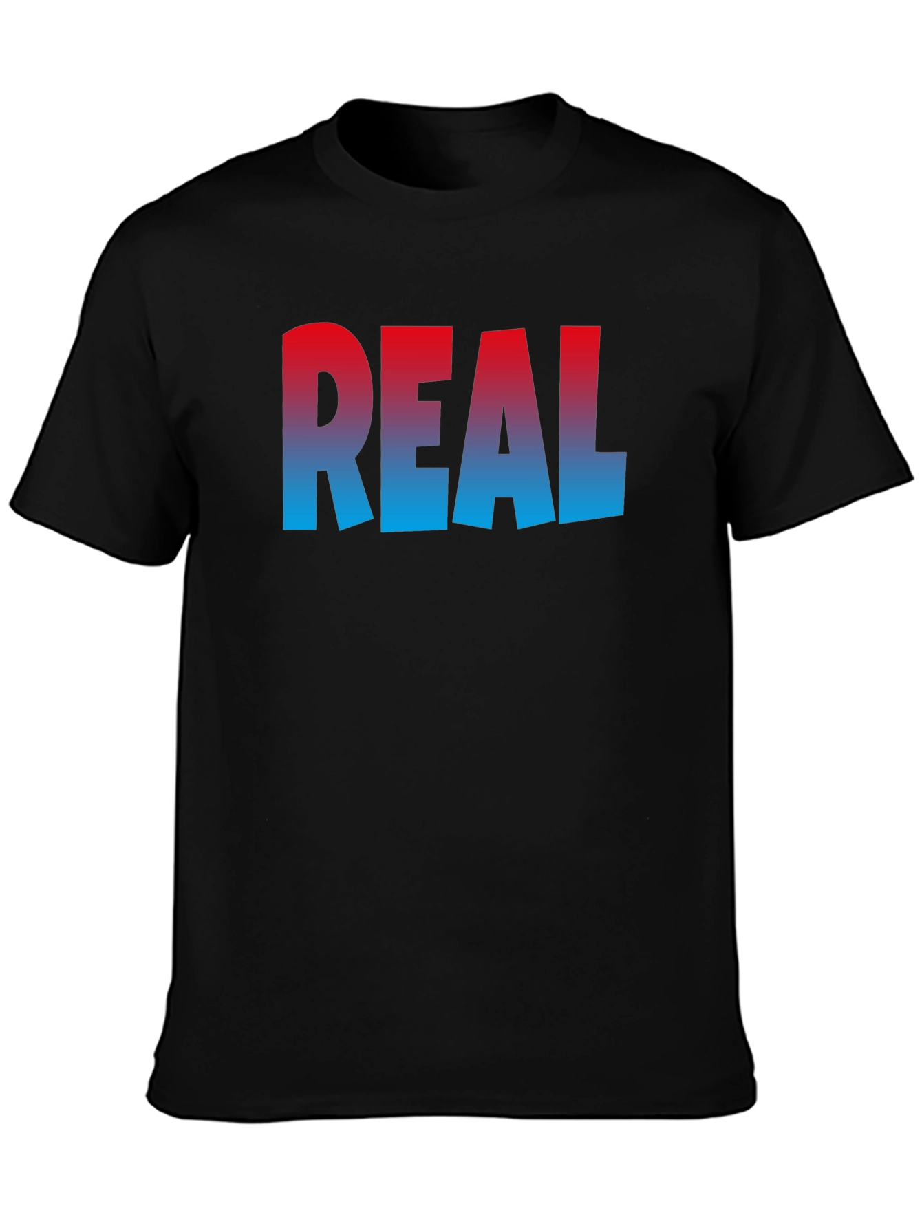 Cool REAL Gradient Print Black T-Shirt