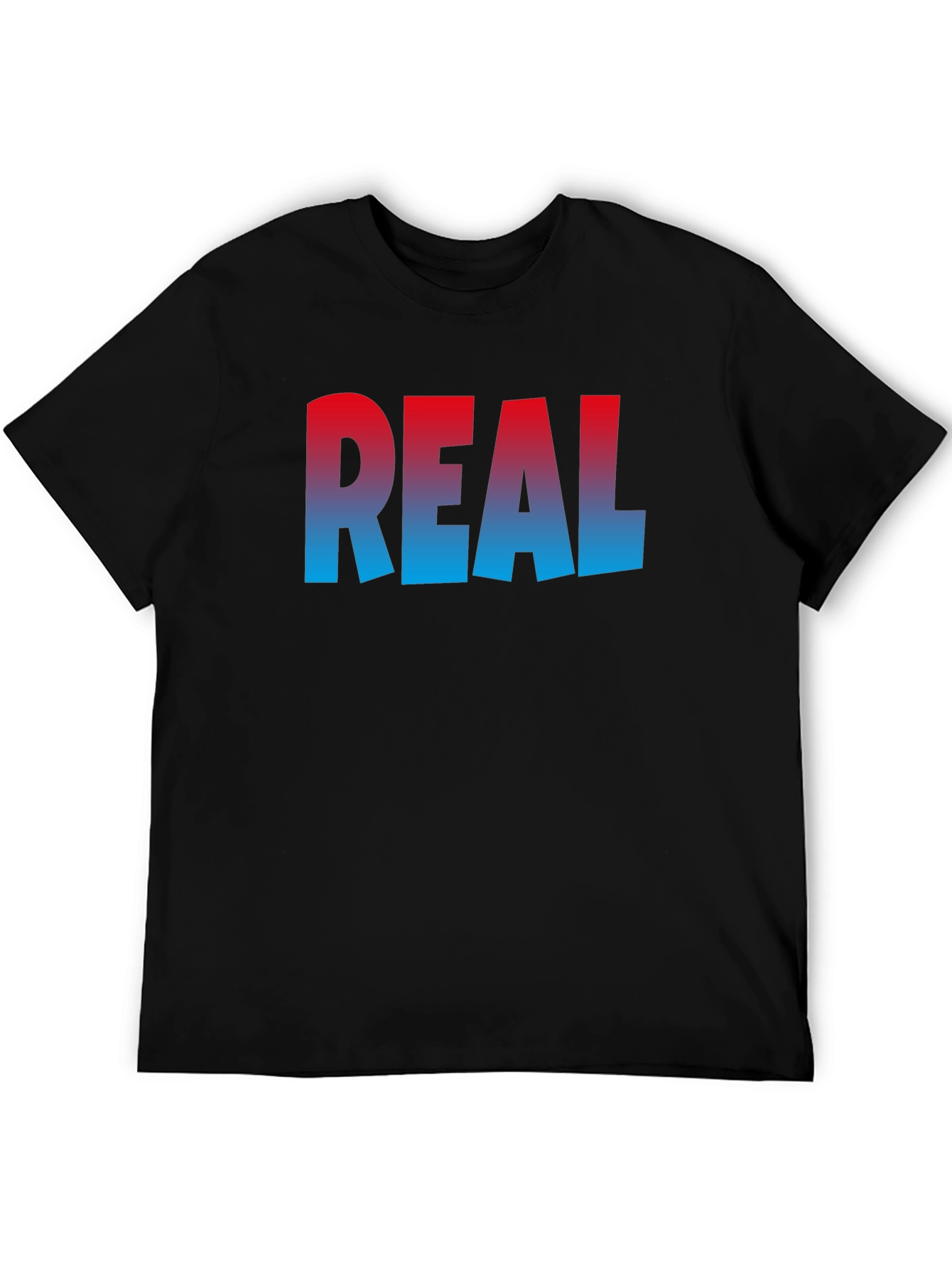 Cool REAL Gradient Print Black T-Shirt