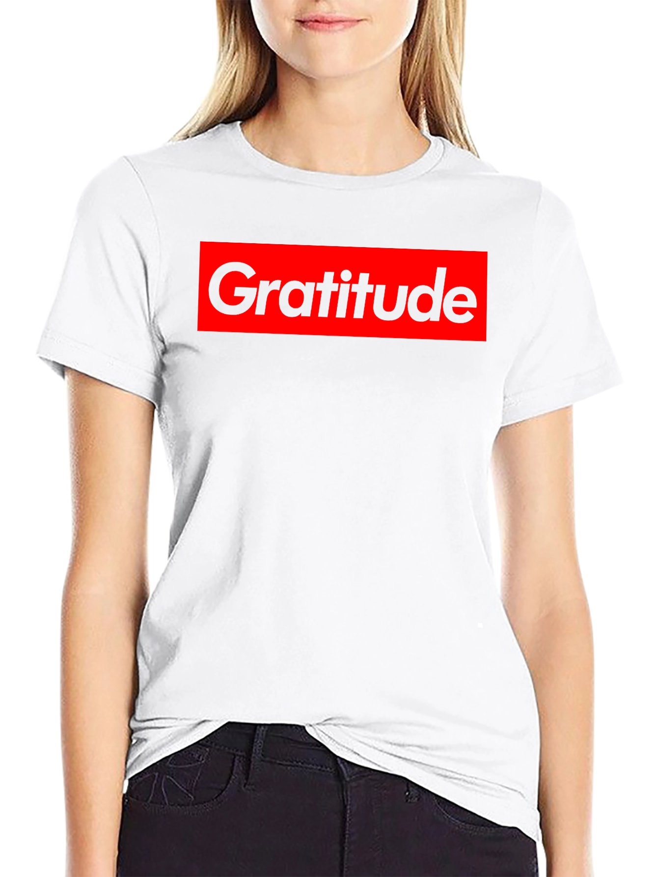 Gratitude Graphic Tee - Black Cotton Crew Neck Shirt