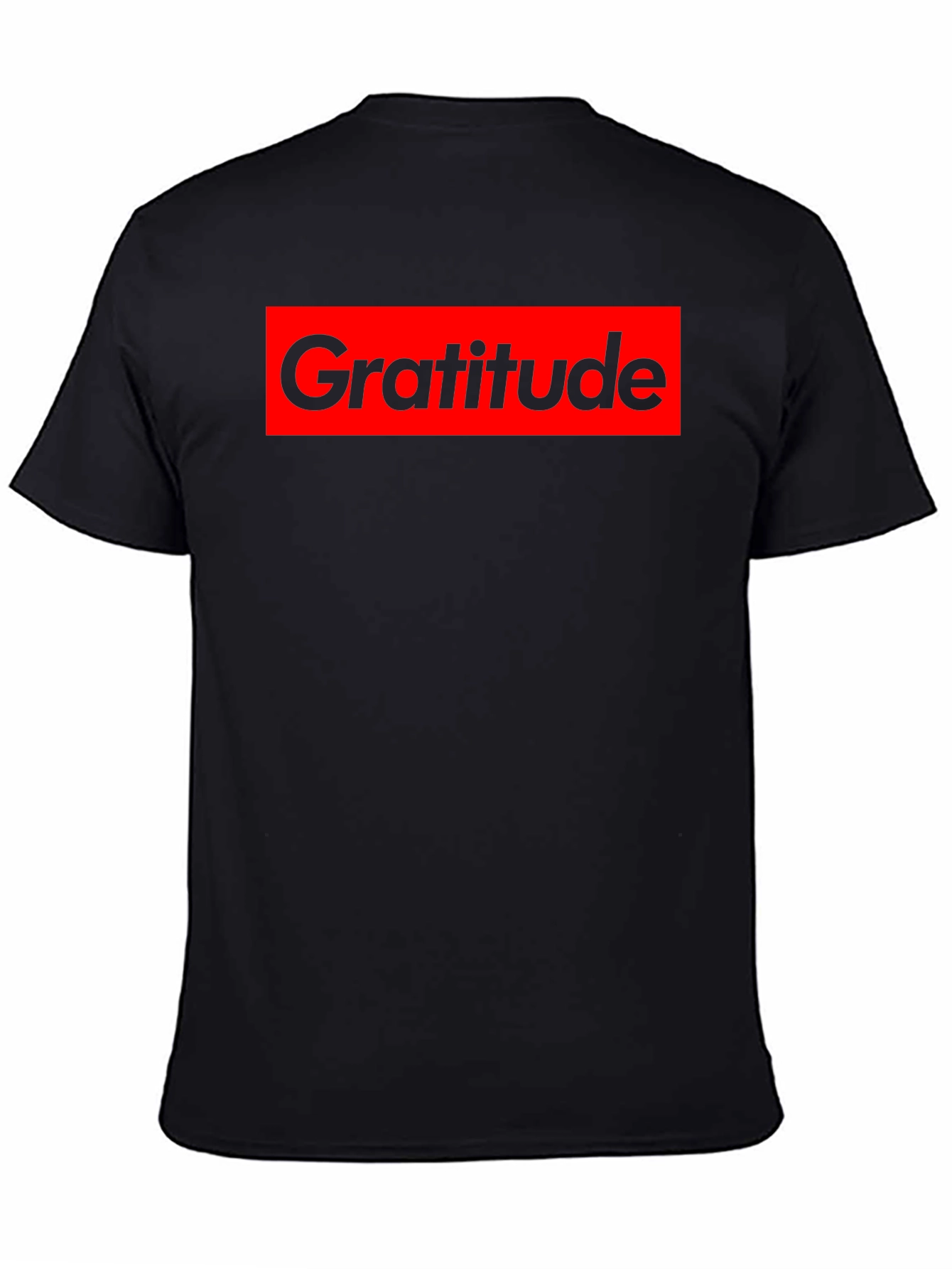 Gratitude Graphic Tee - Black Cotton Crew Neck Shirt