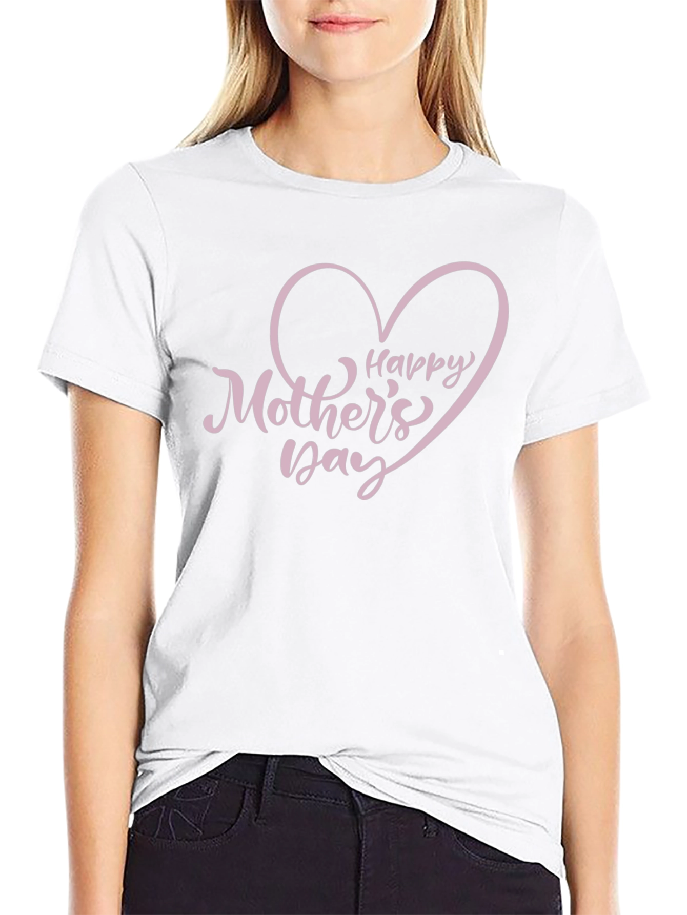 Happy Mothers Day T-Shirt Heart Graphic Tee
