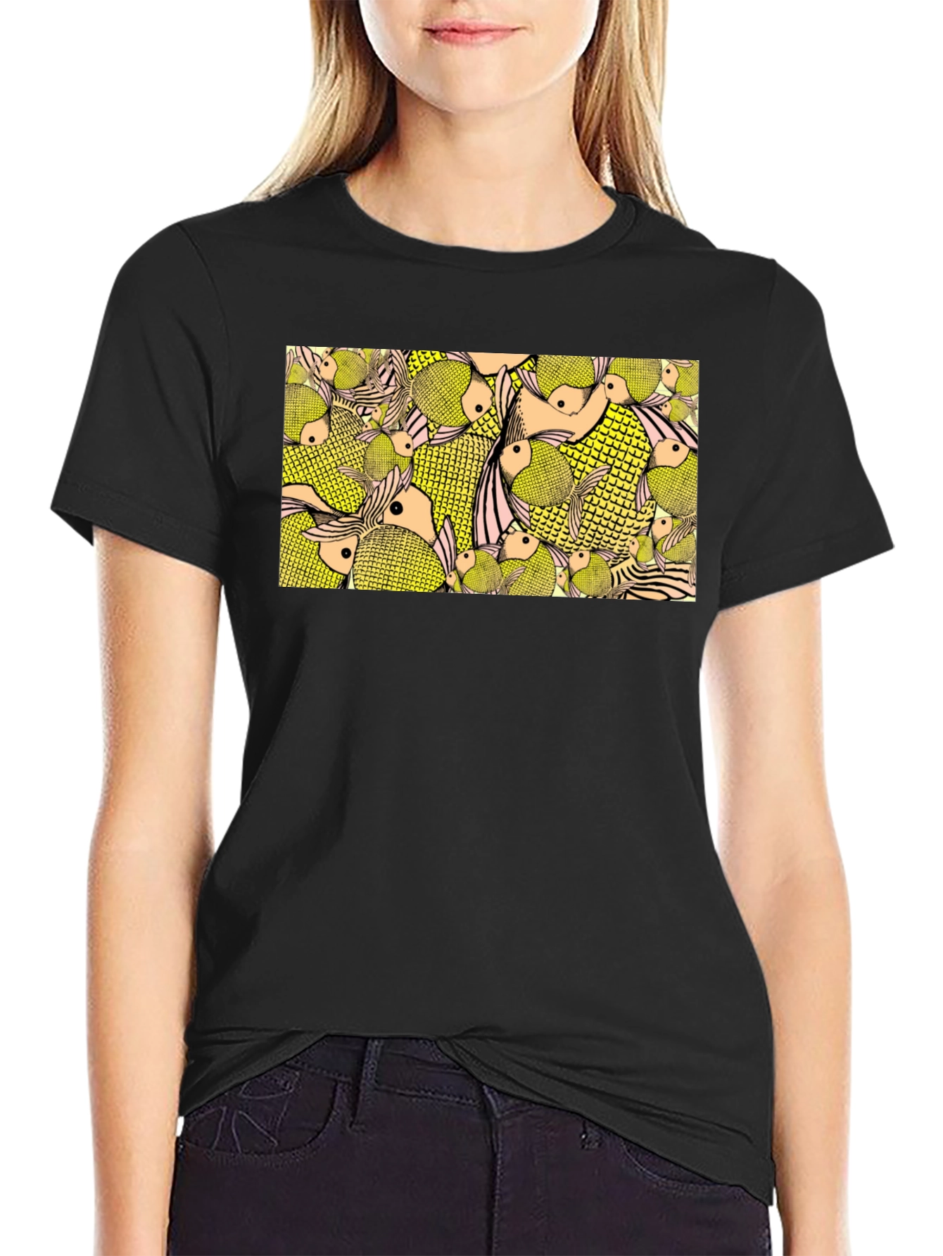 Fish Pattern Graphic Tee