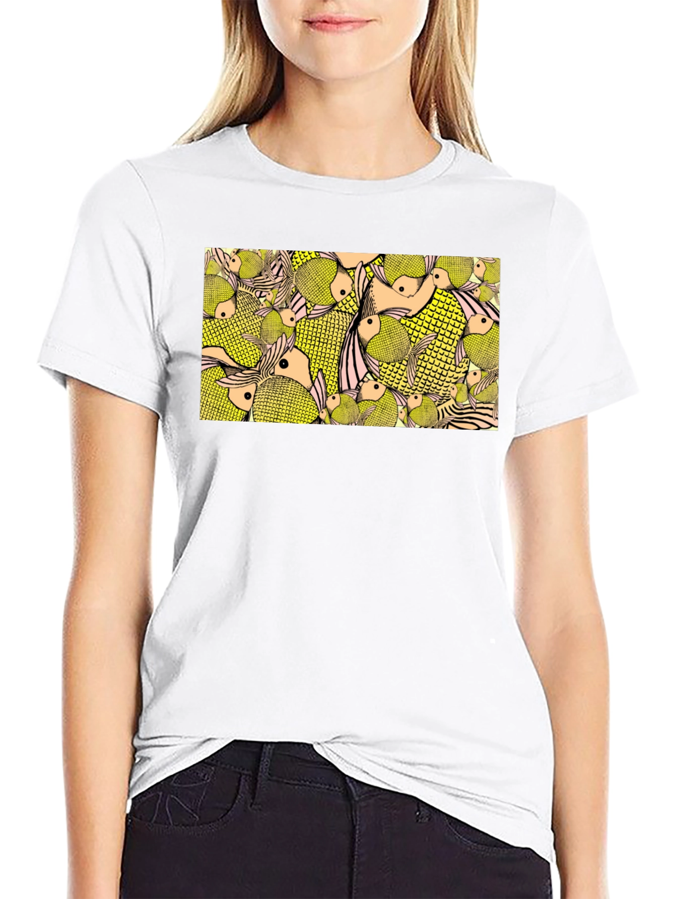 Fish Pattern Graphic Tee