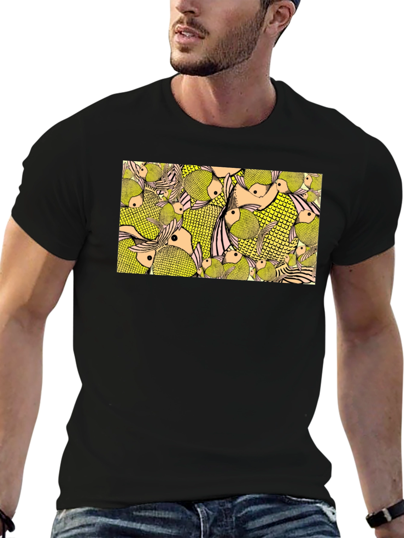 Fish Pattern Graphic Tee