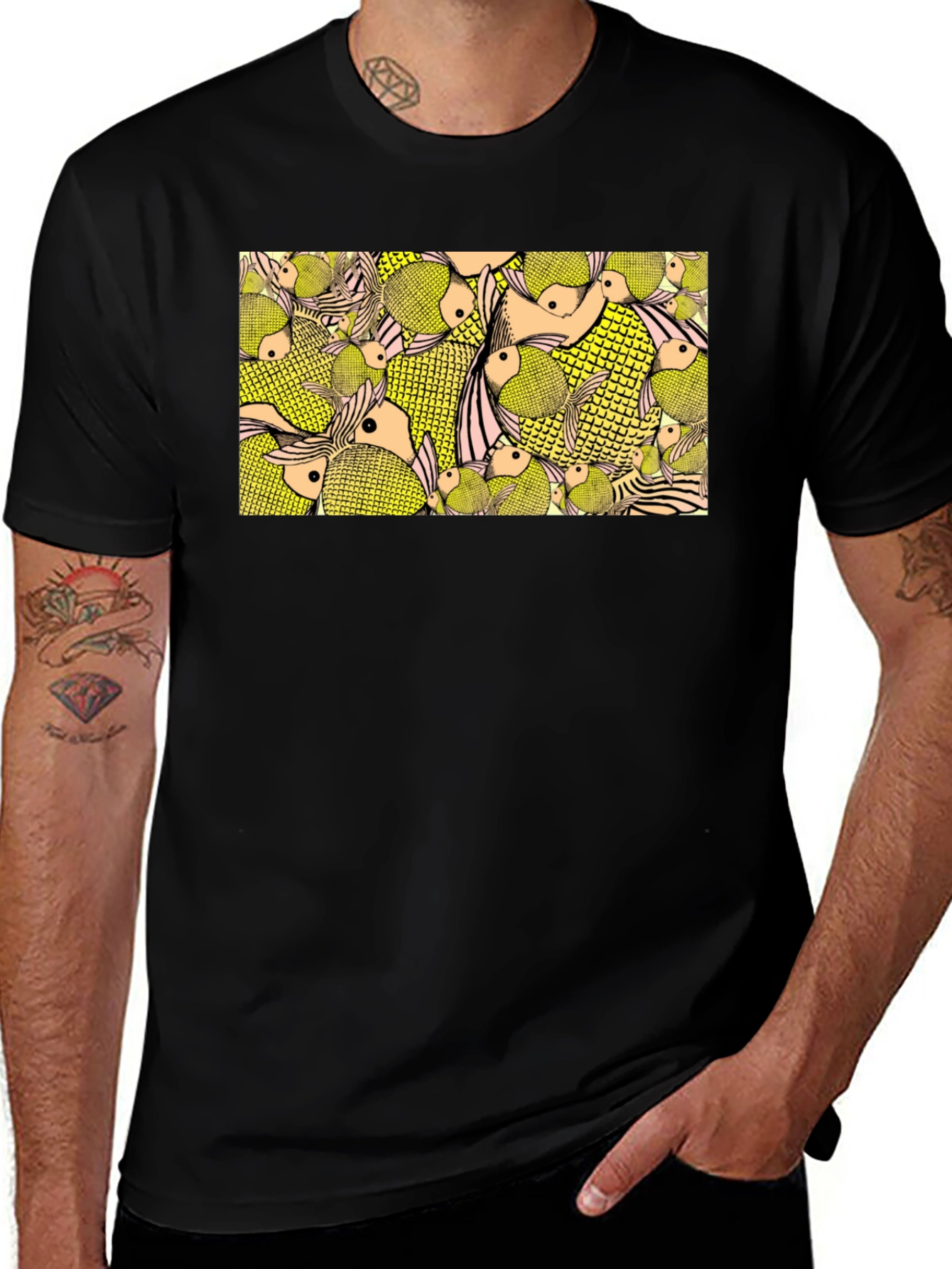Fish Pattern Graphic Tee