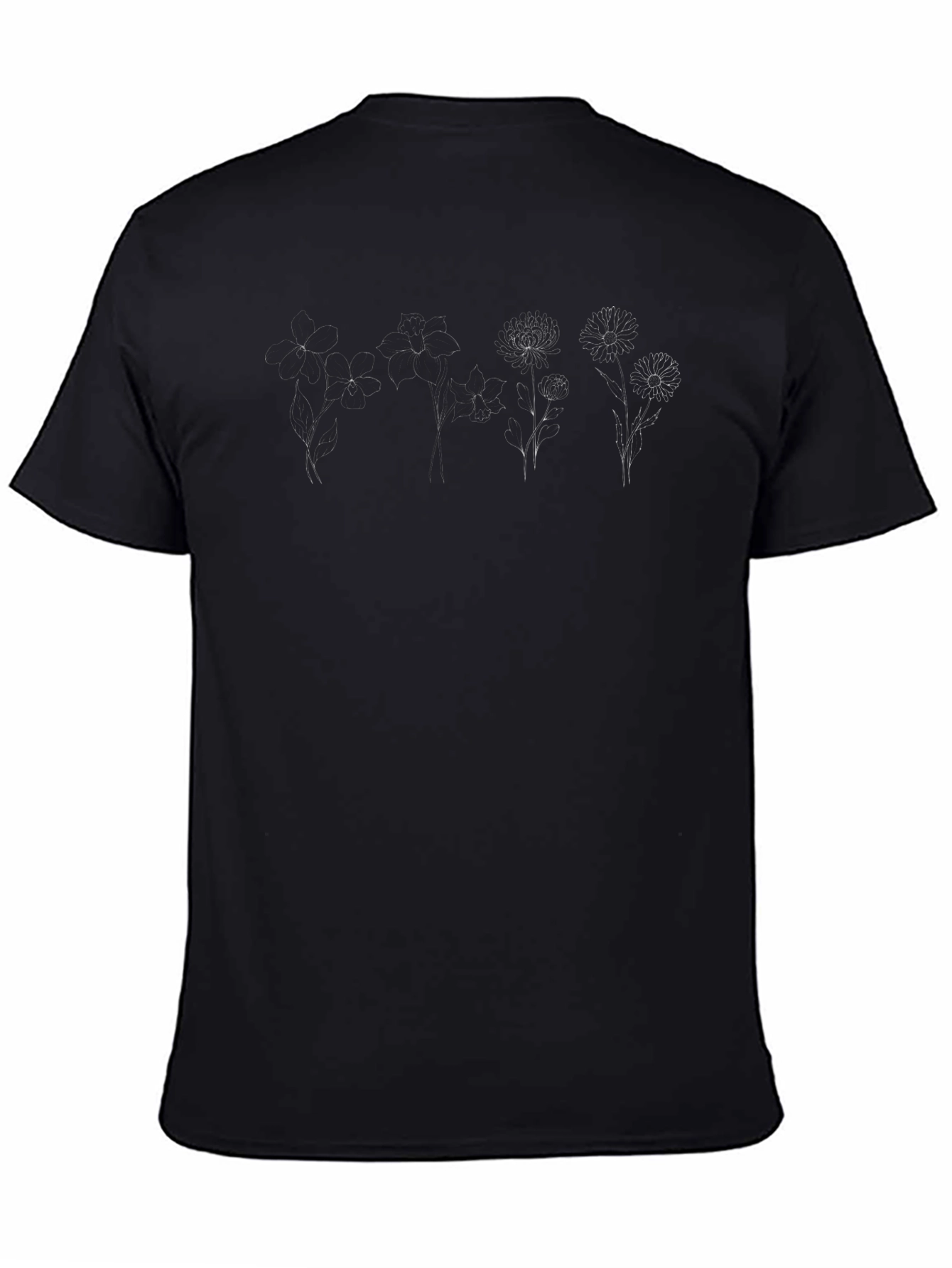 Botanical Print Black Tee