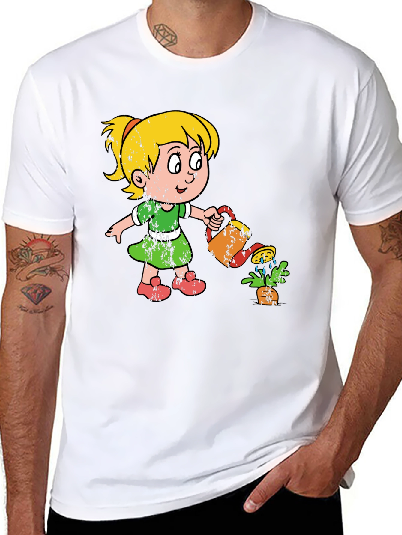 Girl Watering Plant Graphic Tee - Unisex