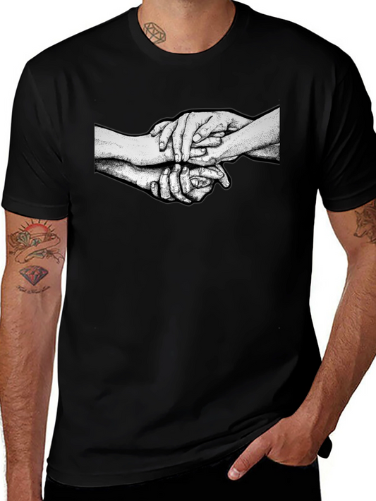 Unity Hands Graphic Print Black T-Shirt