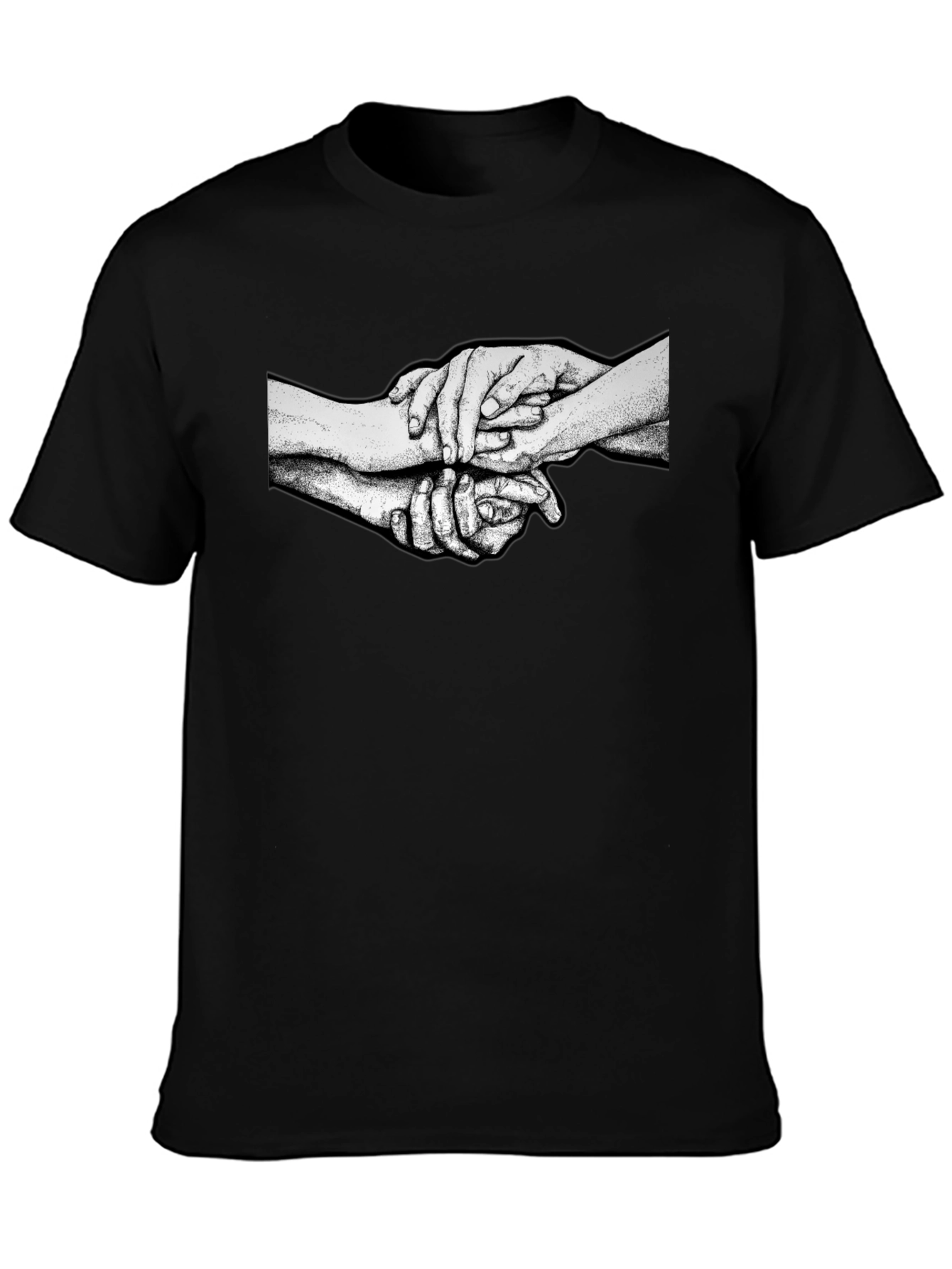 Unity Hands Graphic Print Black T-Shirt