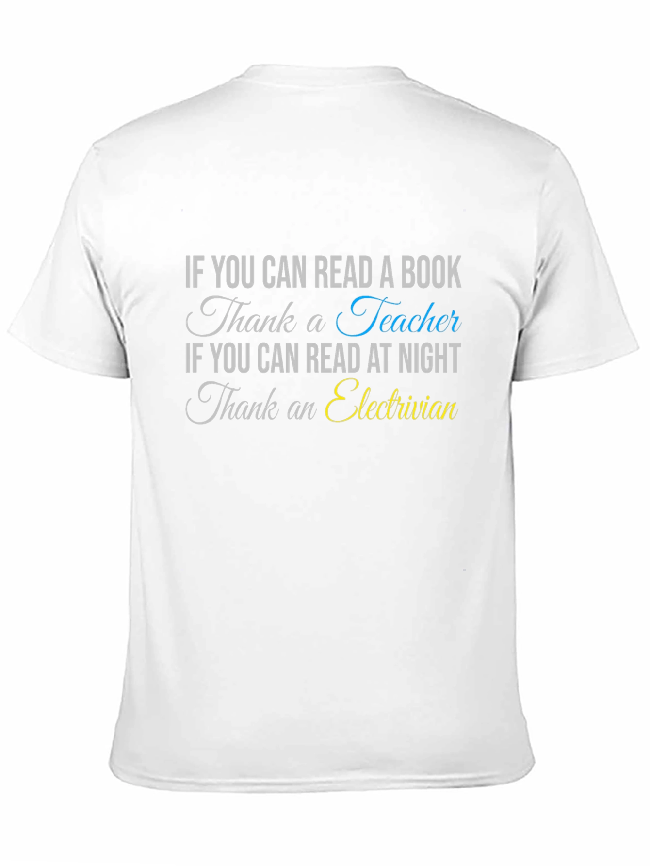 Read a Book Teacher Electrician Graphic T-Shirt