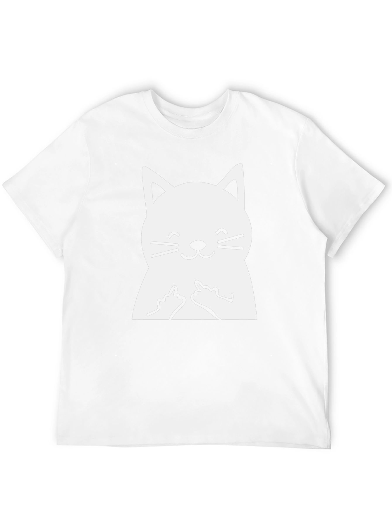 Funny Cat Middle Finger Graphic T-Shirt
