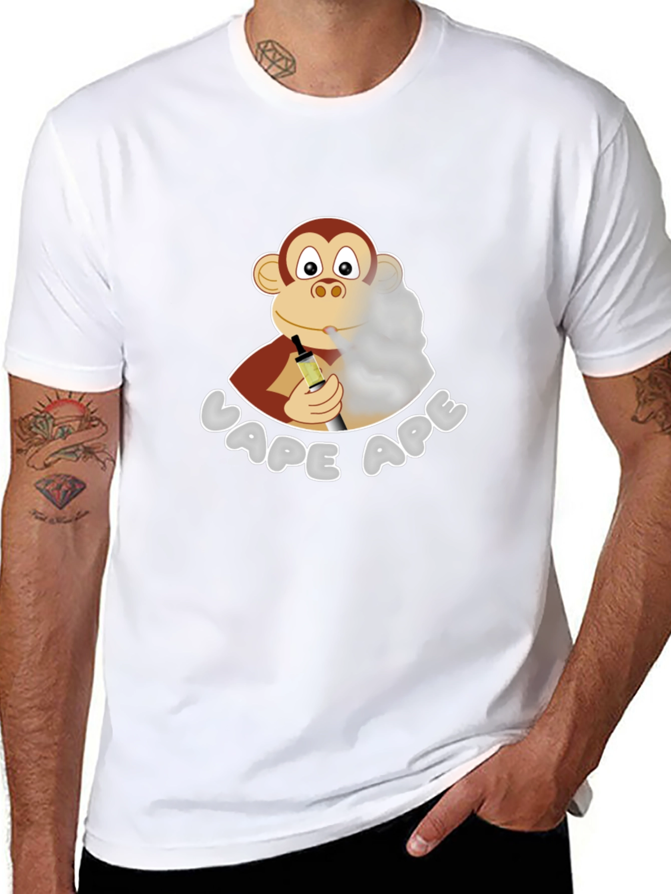 Vape Ape T-Shirt - Novelty Cartoon Monkey Design