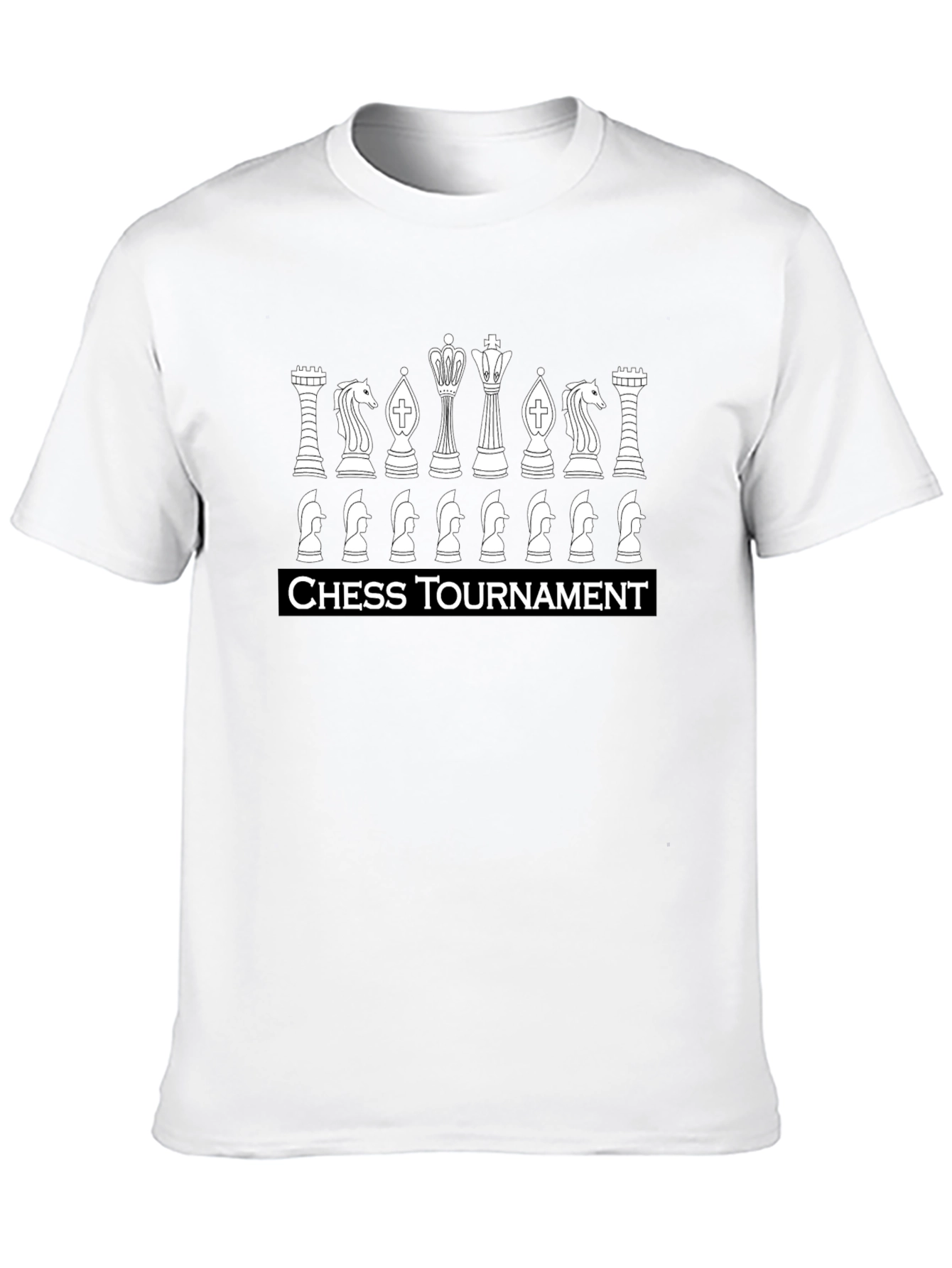Chess Tournament Graphic T-Shirt - Black Casual Tee