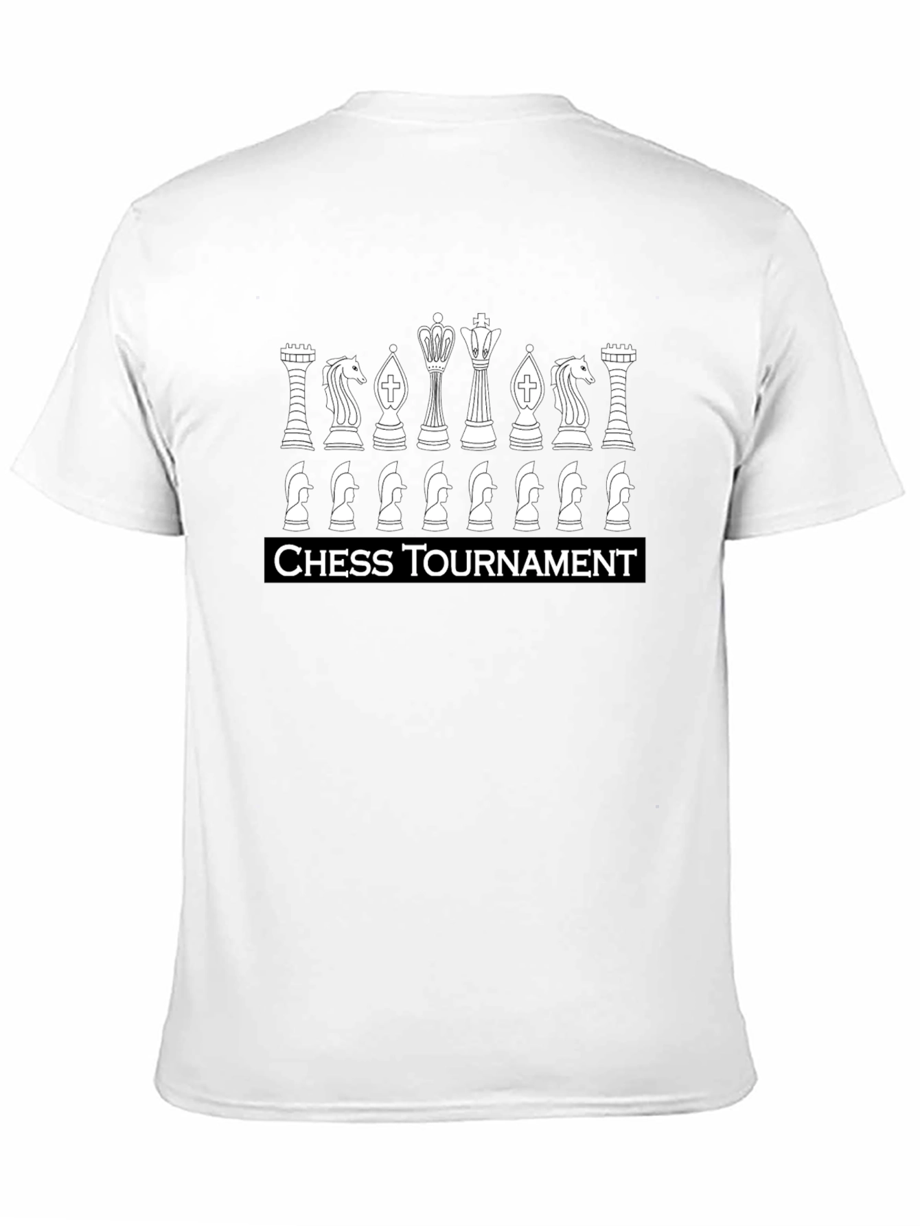 Chess Tournament Graphic T-Shirt - Black Casual Tee