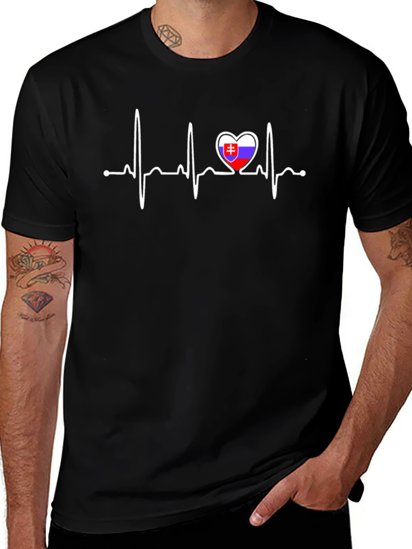 Slovakia Flag Heartbeat T-Shirt