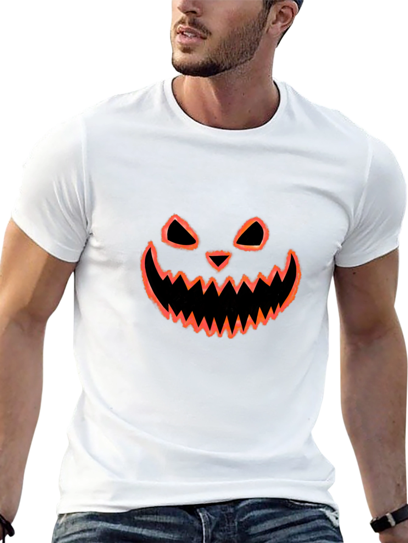 Halloween Pumpkin Face Graphic Tee