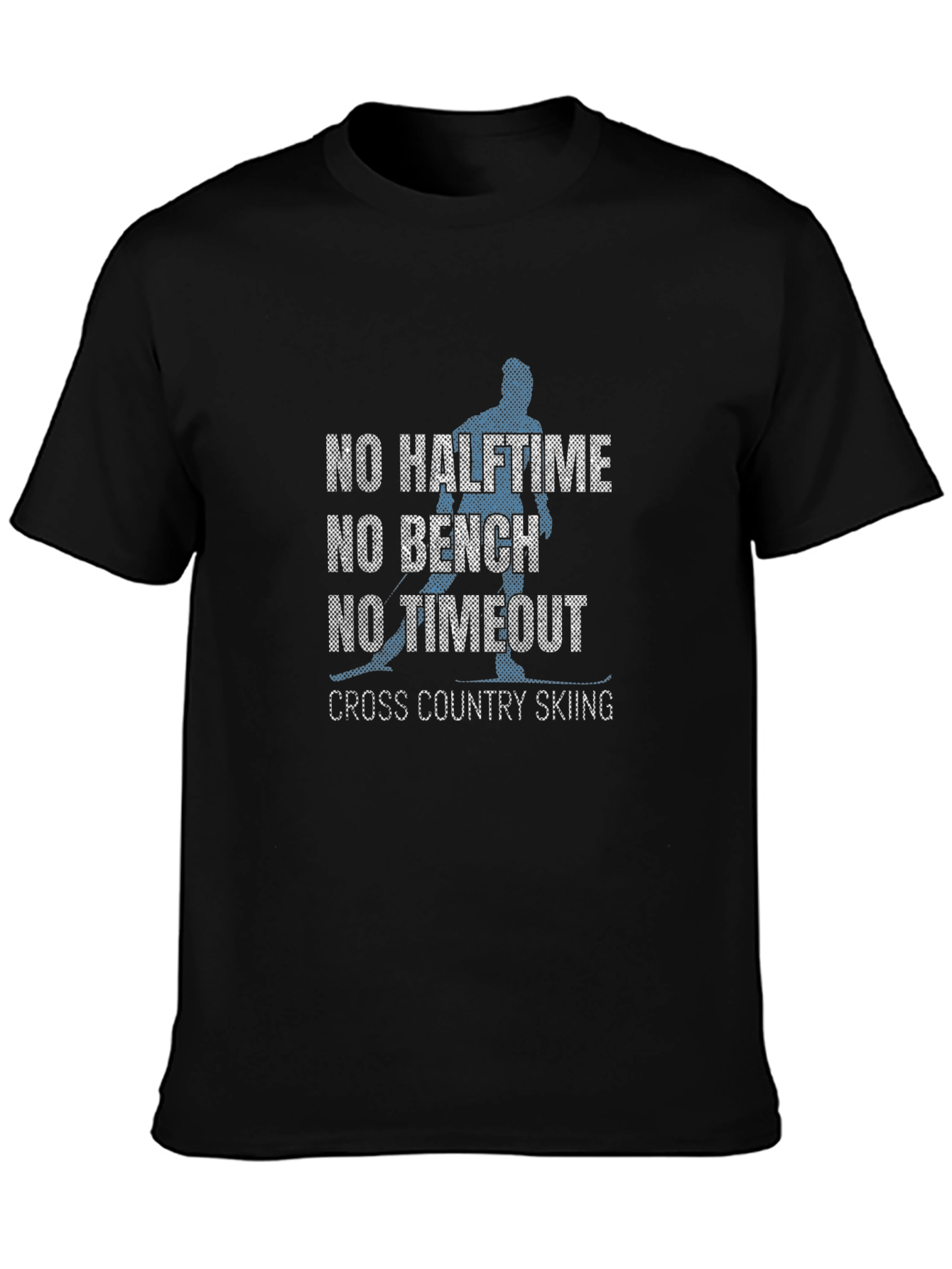 No Halftime Skiing Black Graphic Tee Shirt