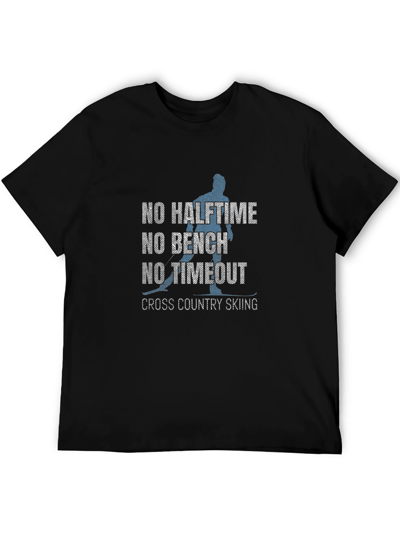 No Halftime Skiing Black Graphic Tee Shirt