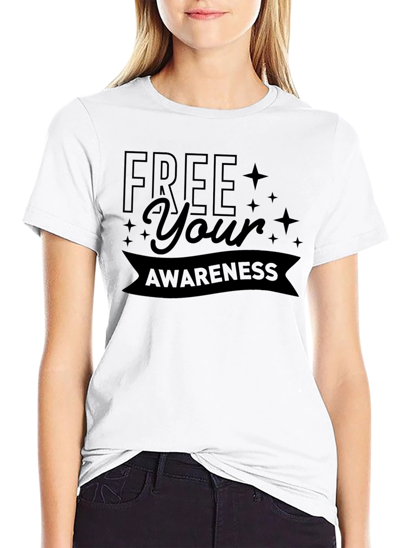 Free Your Awareness Black Graphic T-Shirt