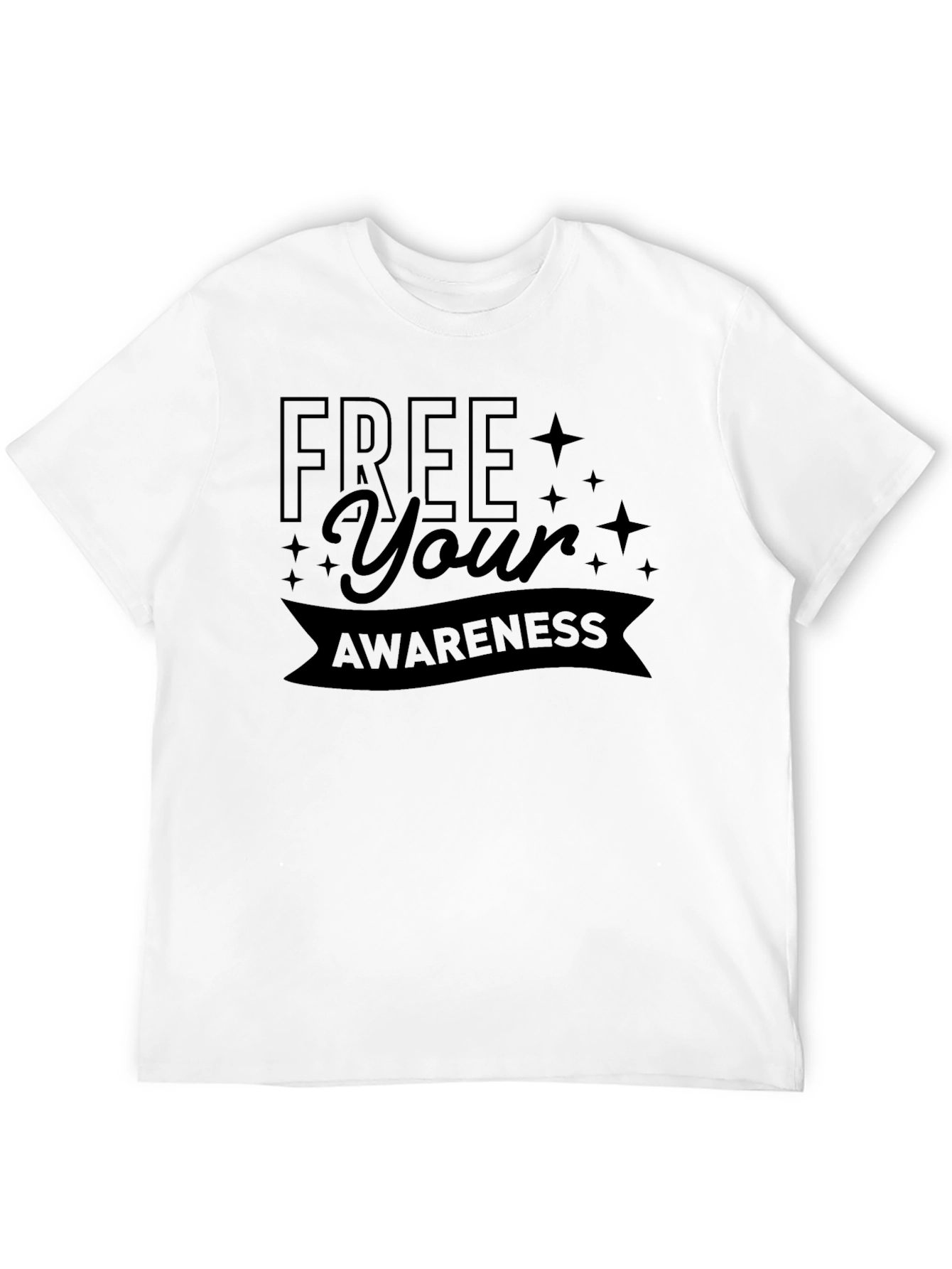 Free Your Awareness Black Graphic T-Shirt