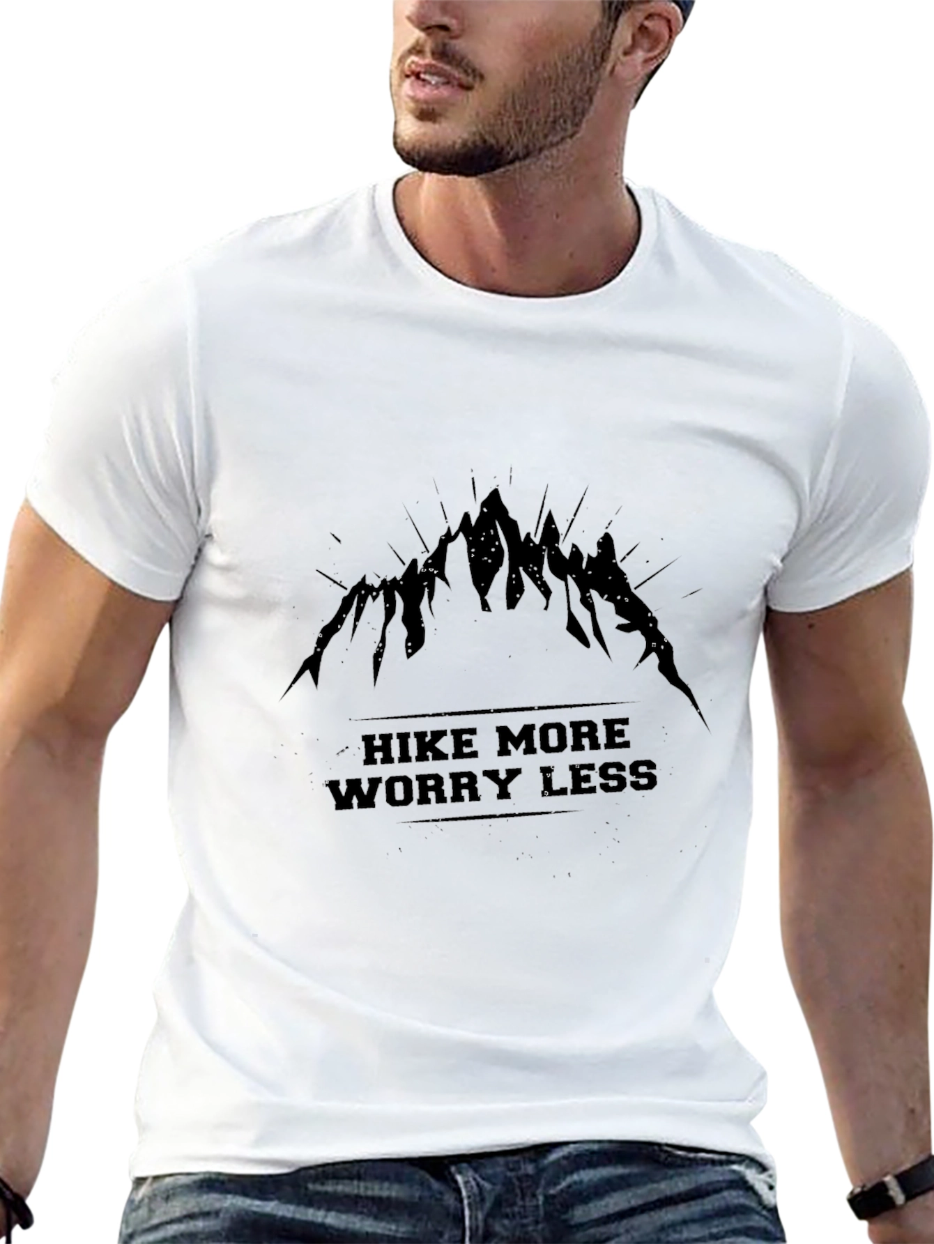 Hike More Worry Less Black Graphic Tee