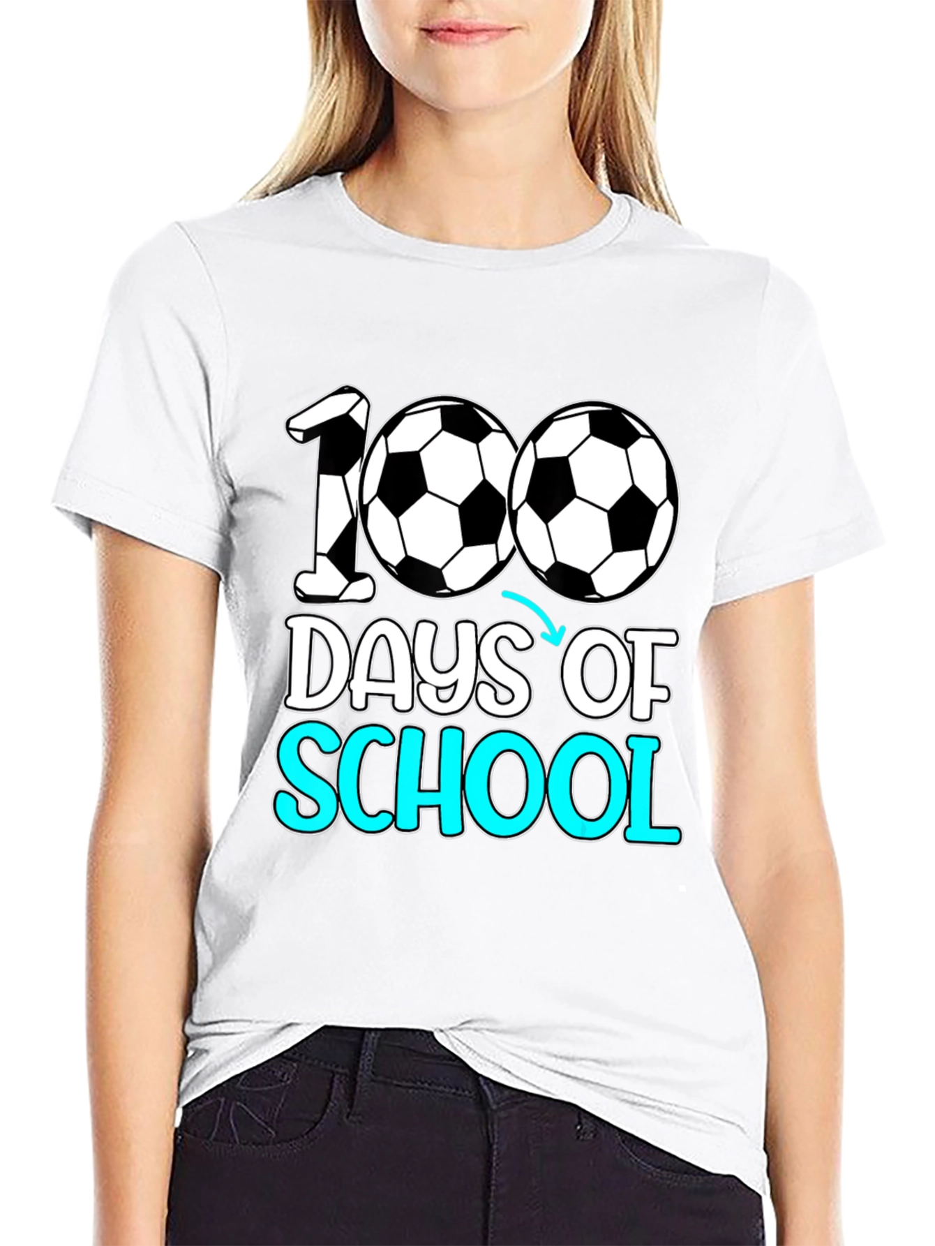 100 Days of School Soccer T-Shirt