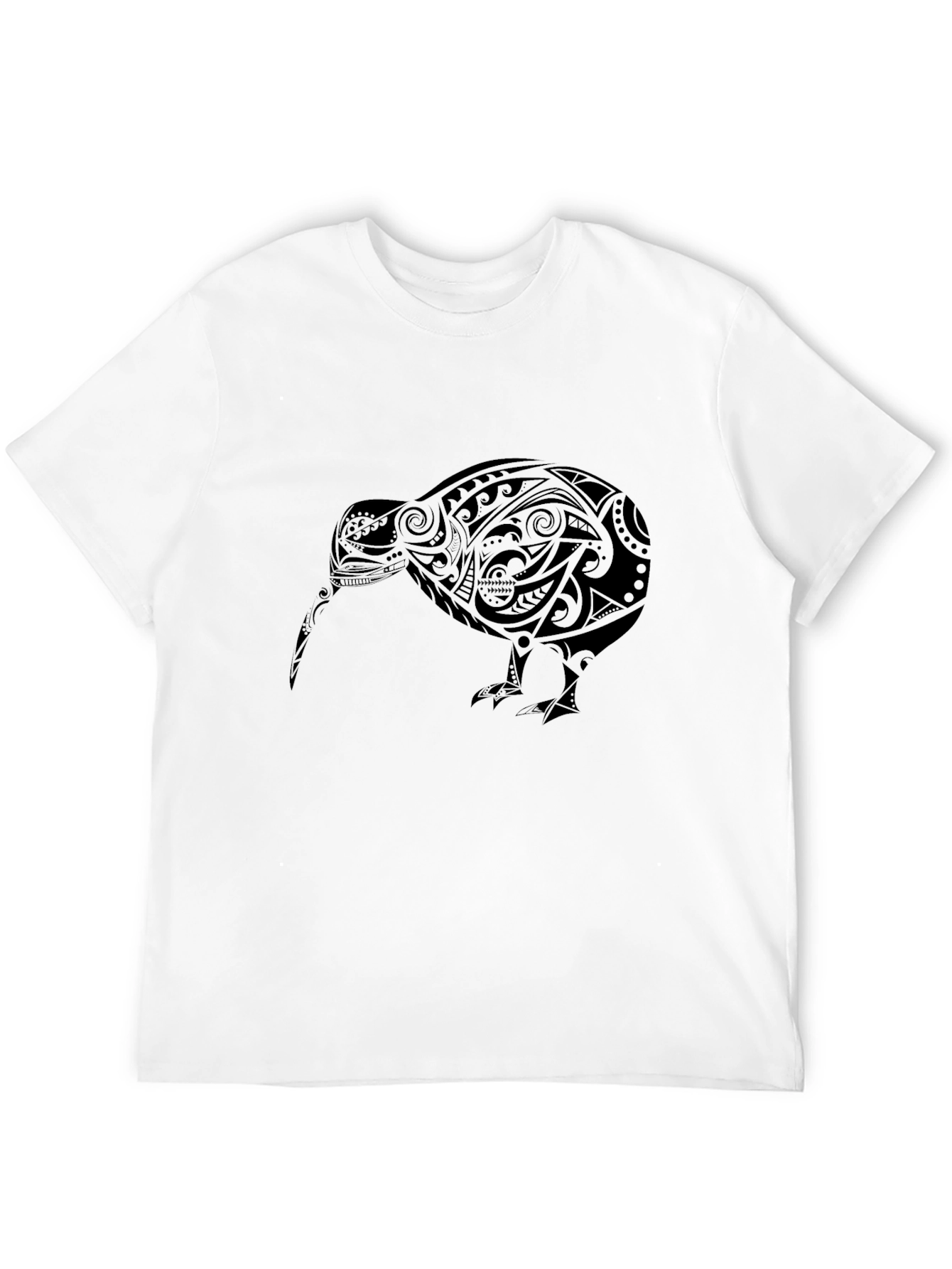 Tribal Kiwi Bird Black T-Shirt