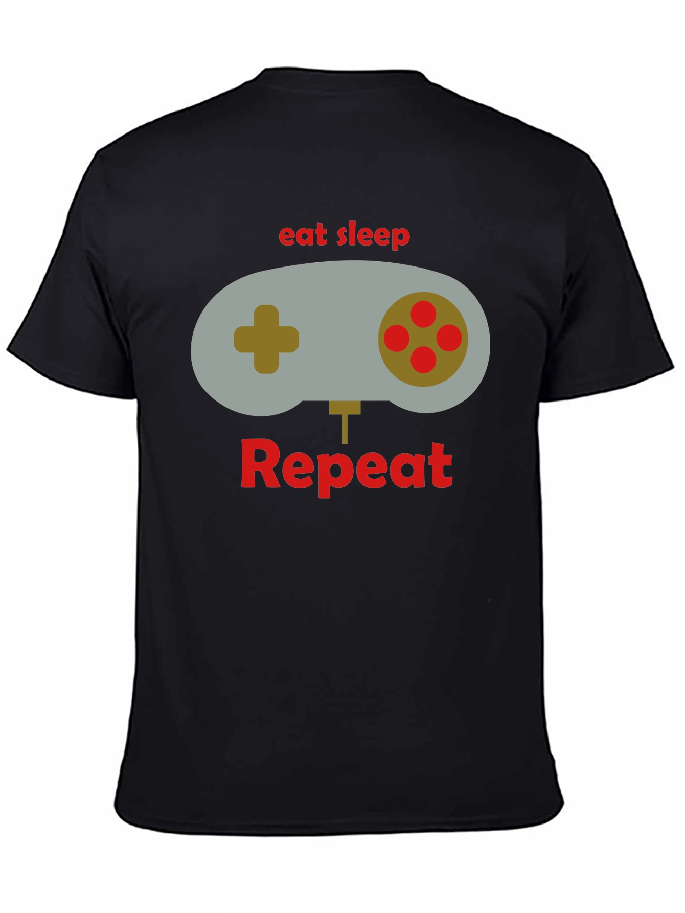 Eat Sleep Game Repeat Black T-Shirt
