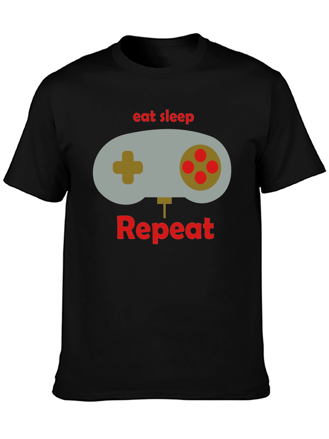 Eat Sleep Game Repeat Black T-Shirt