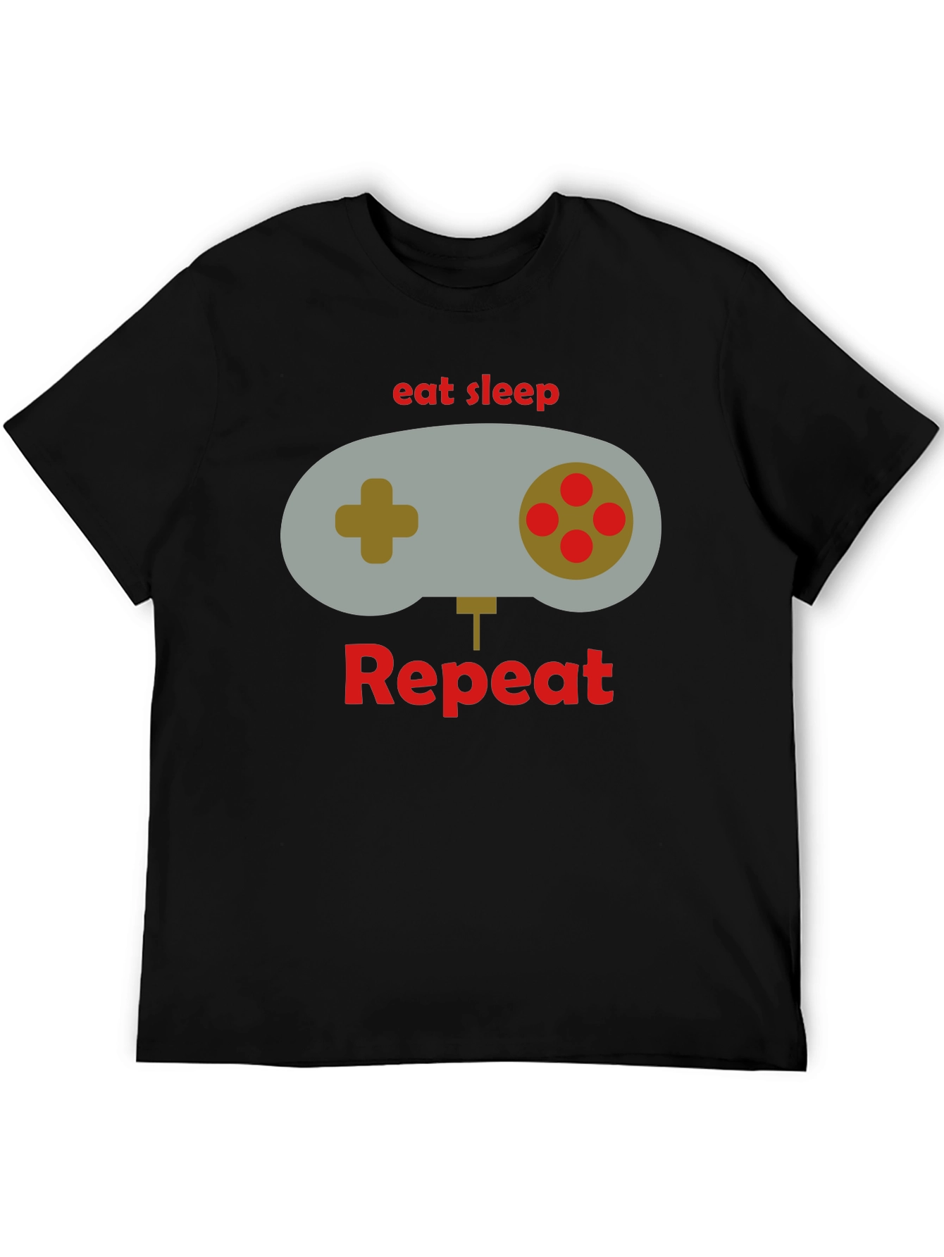 Eat Sleep Game Repeat Black T-Shirt