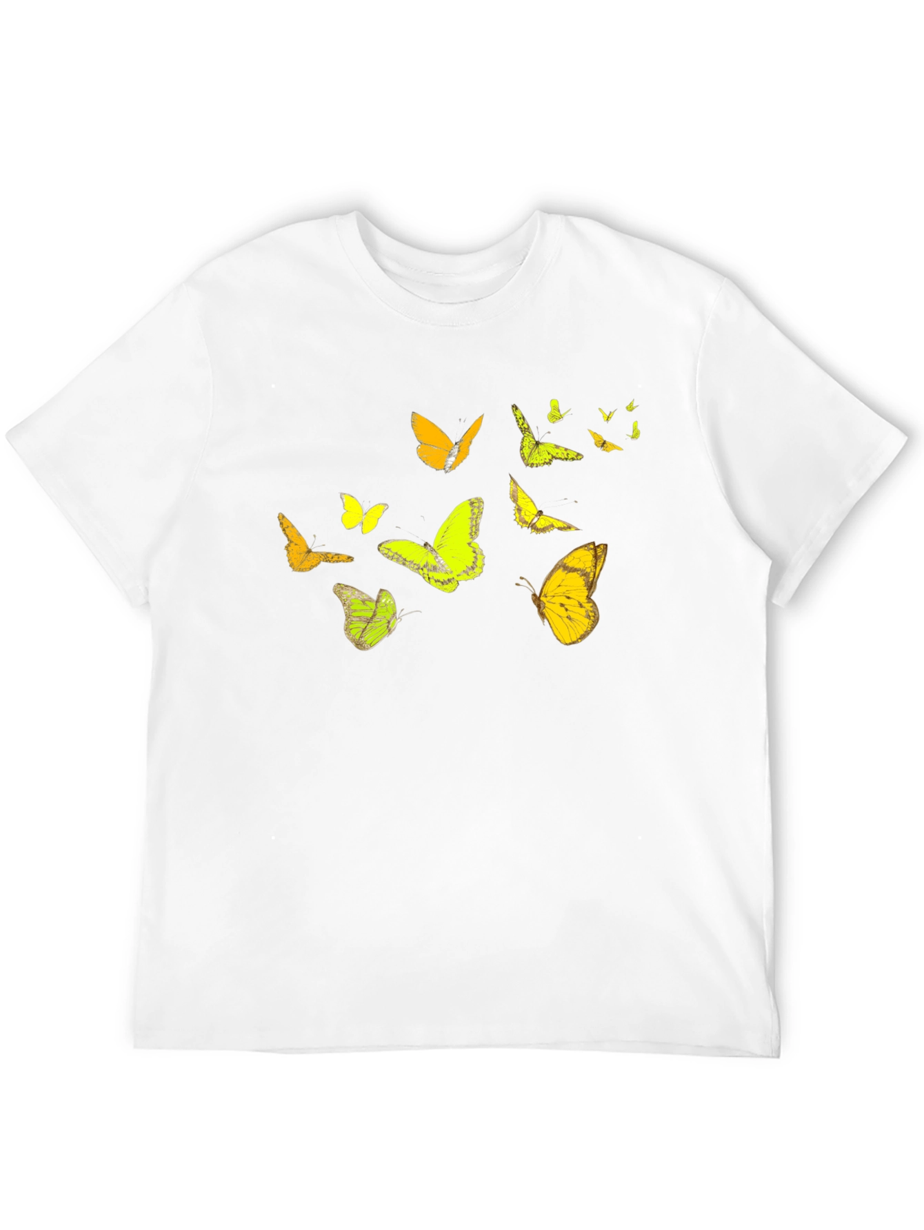 Butterfly Print Black Casual T-Shirt
