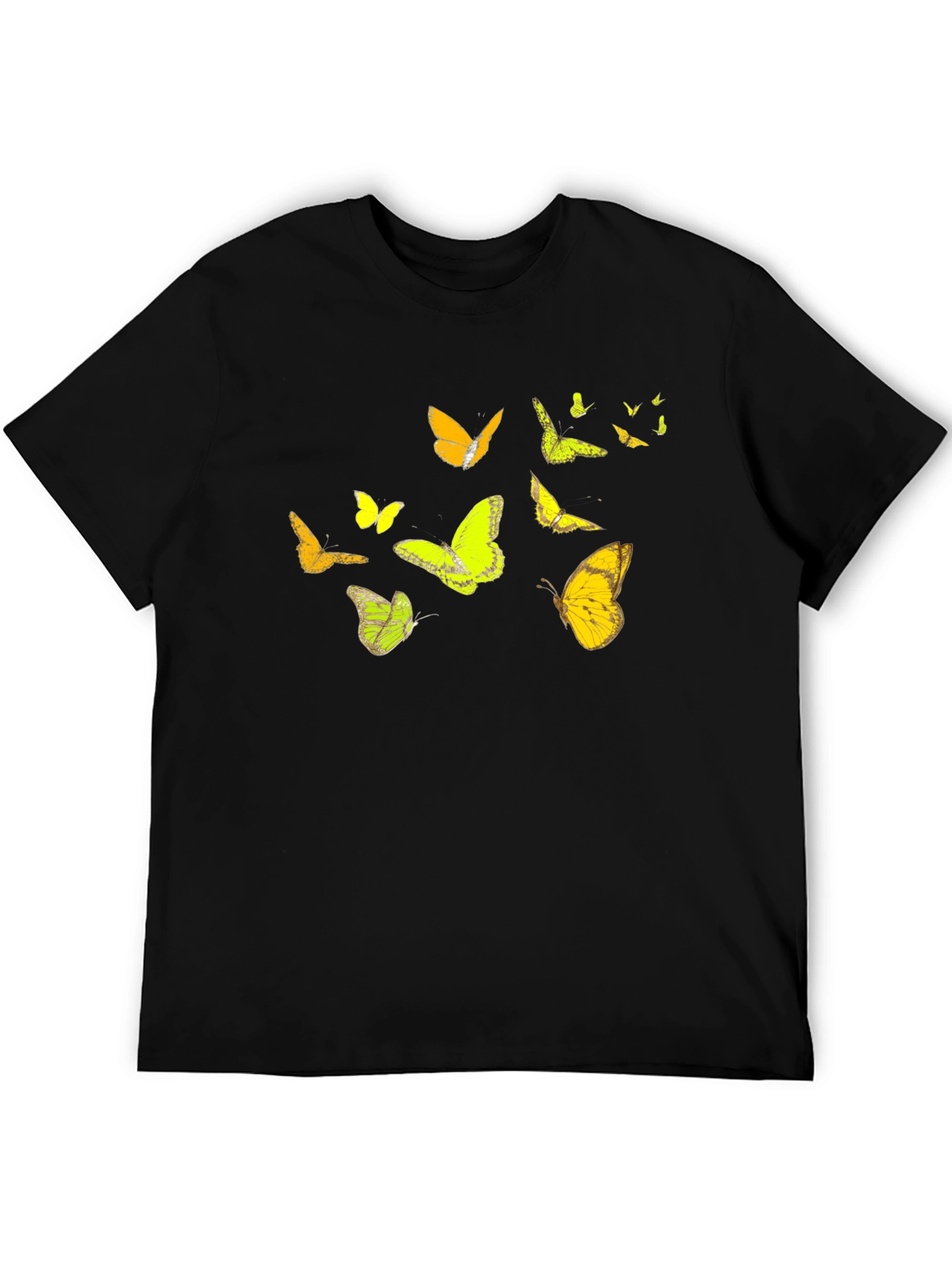 Butterfly Print Black Casual T-Shirt