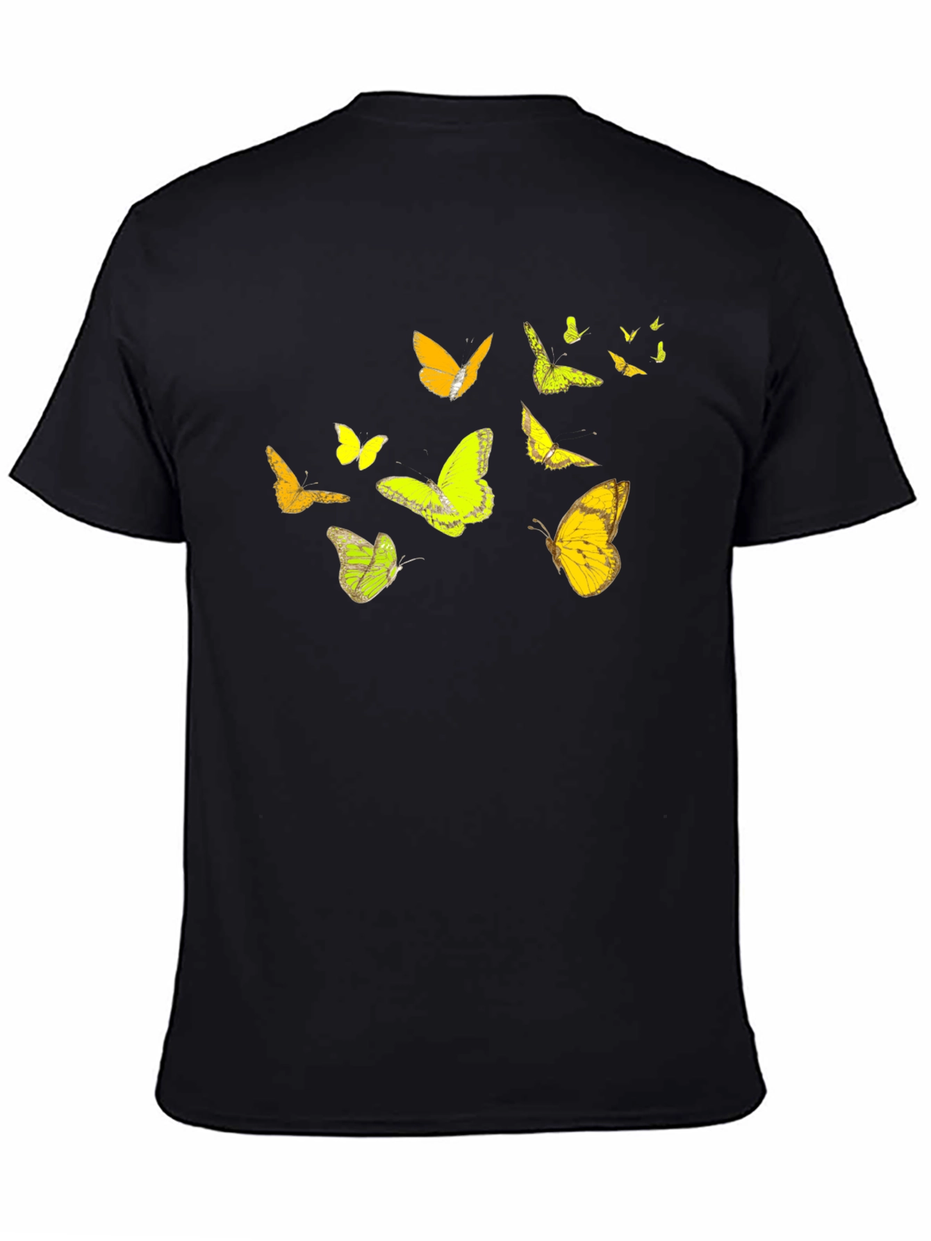 Butterfly Print Black Casual T-Shirt
