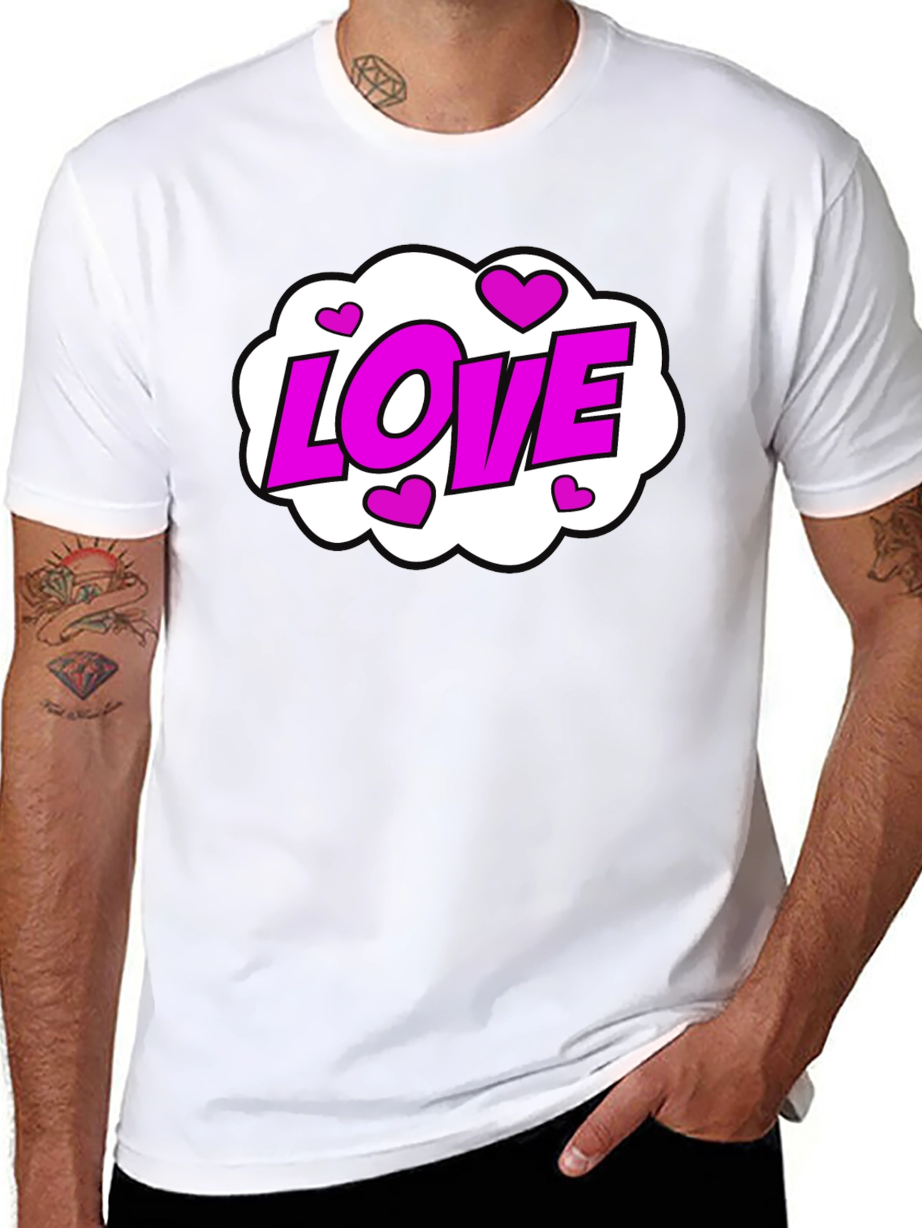 Love Heart Graphic Black T-Shirt - Trendy Casual Tee