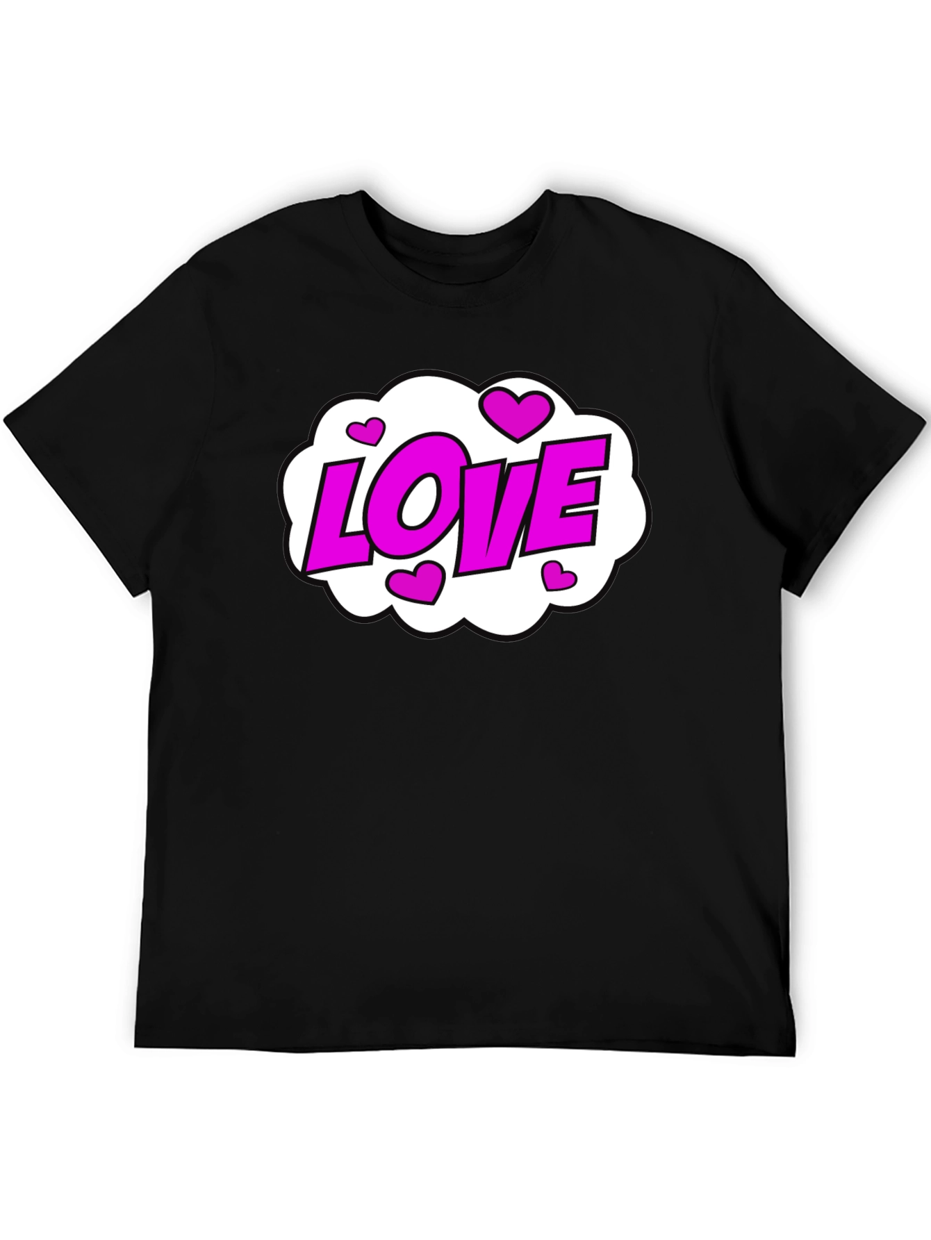 Love Heart Graphic Black T-Shirt - Trendy Casual Tee