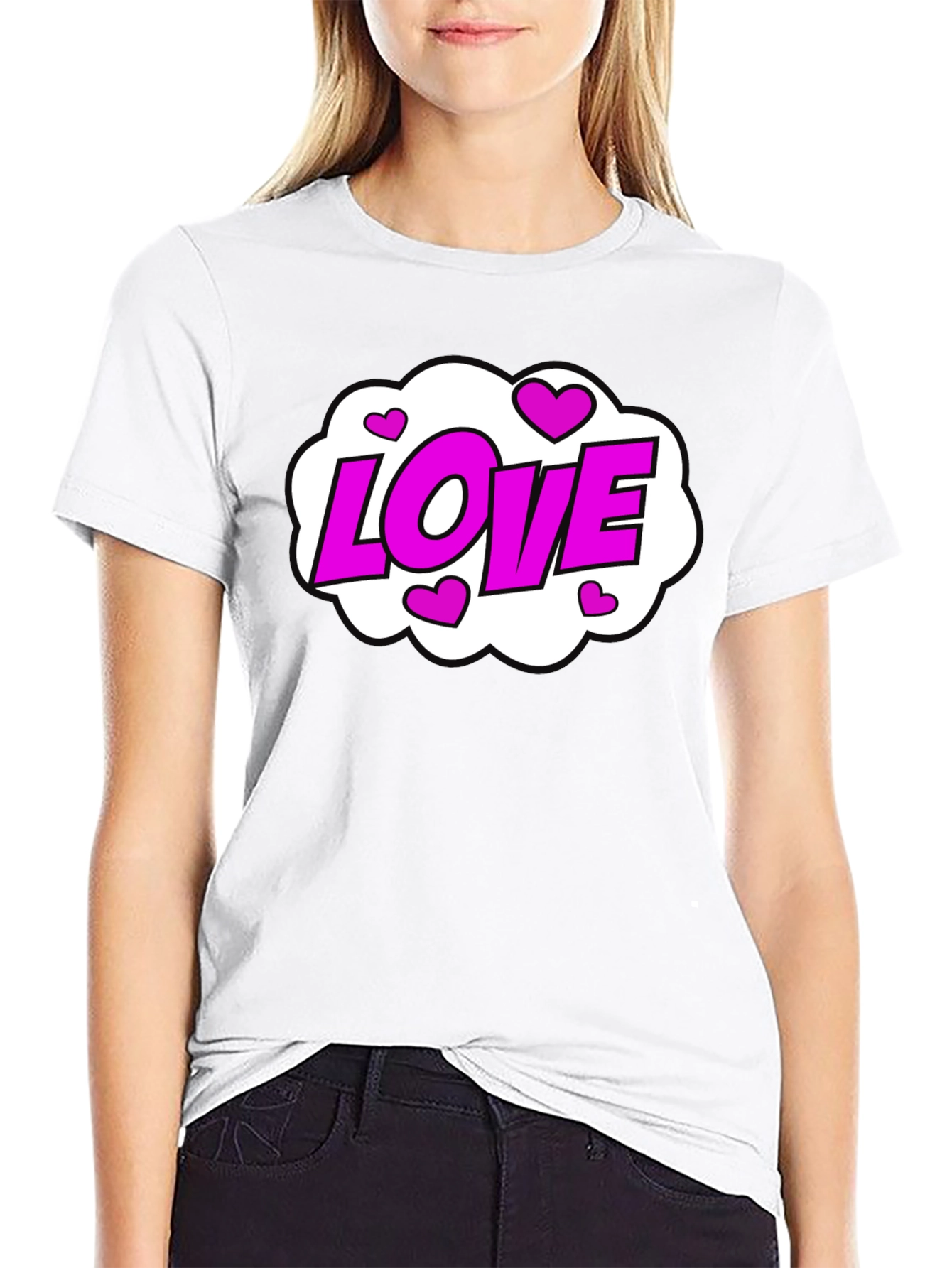 Love Heart Graphic Black T-Shirt - Trendy Casual Tee