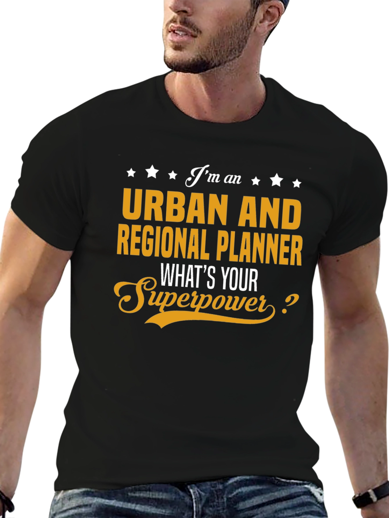Urban Planner Superpower Black T-Shirt