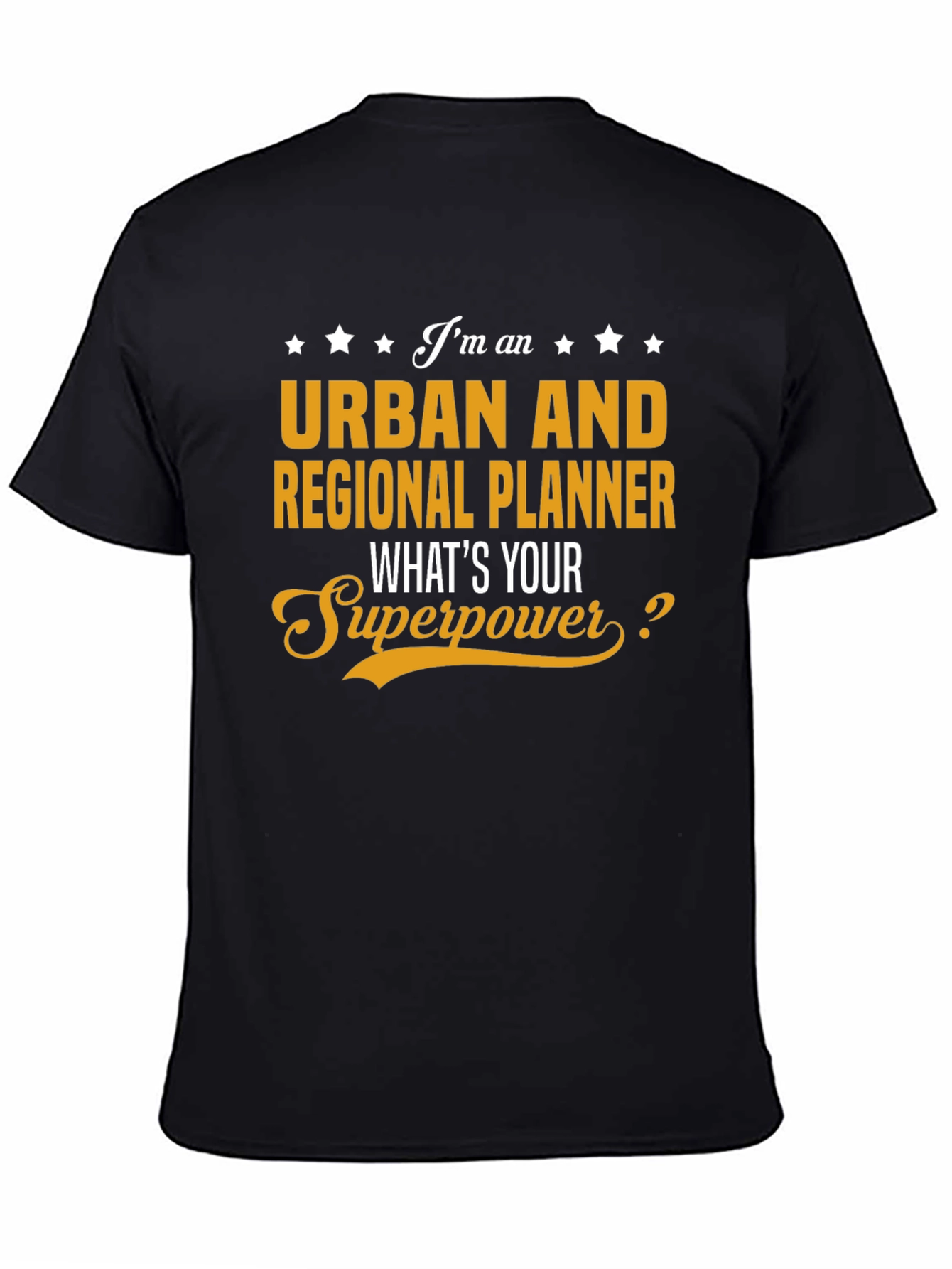 Urban Planner Superpower Black T-Shirt