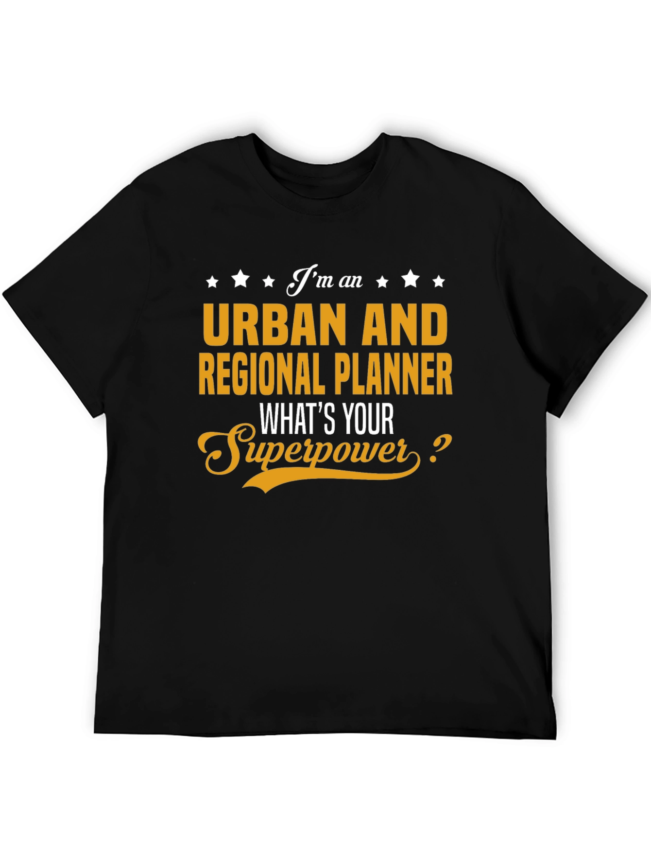 Urban Planner Superpower Black T-Shirt