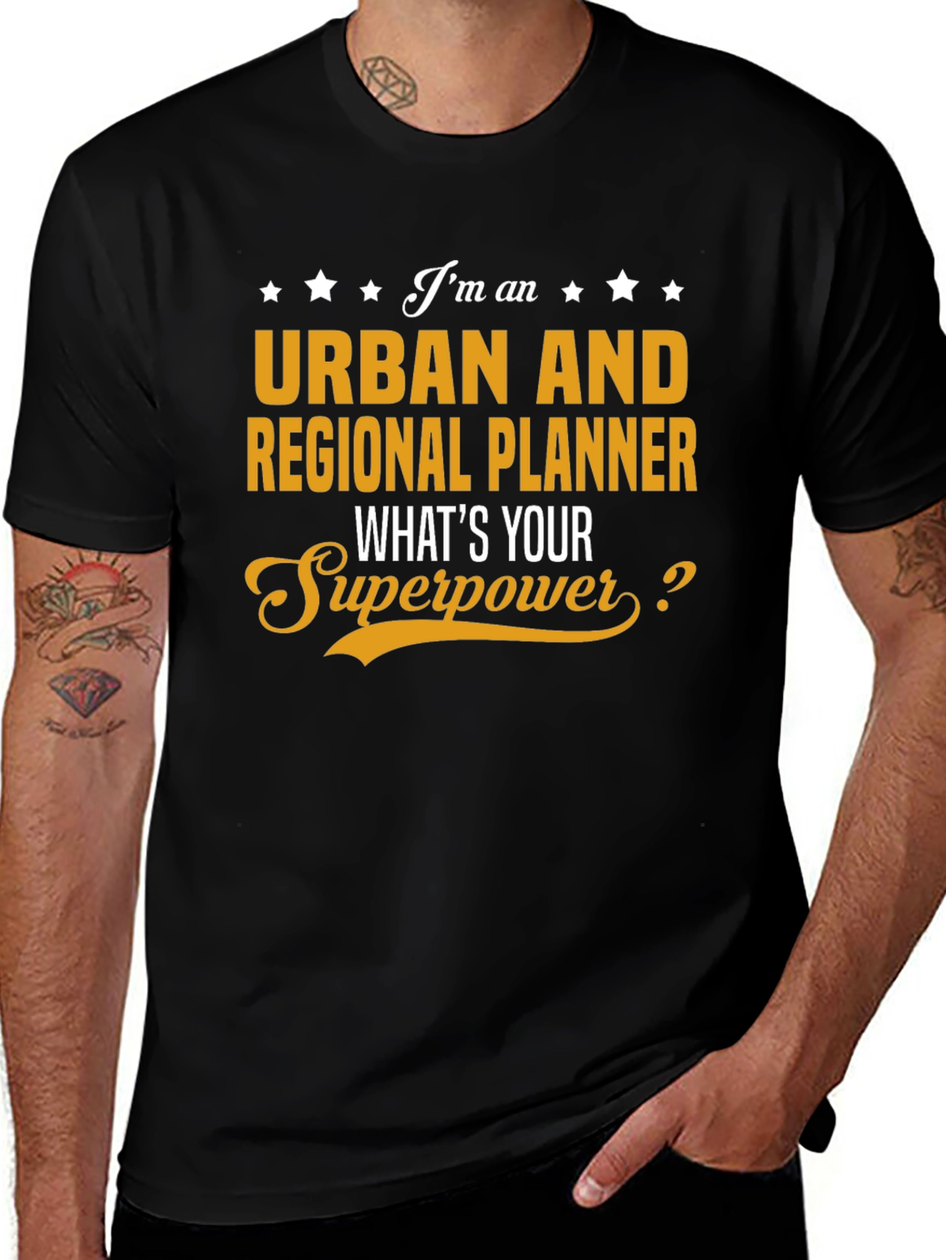 Urban Planner Superpower Black T-Shirt