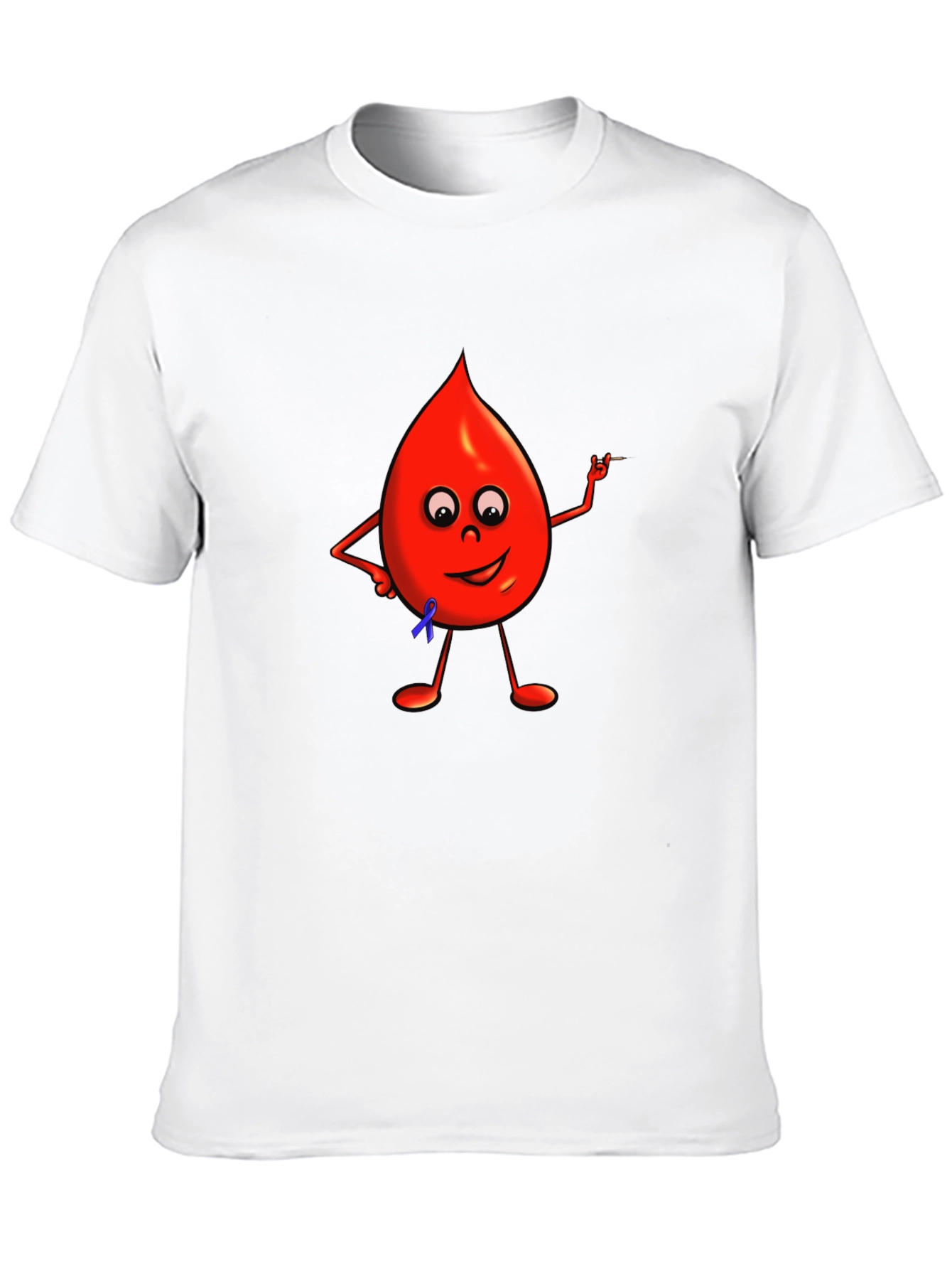 Cartoon Blood Drop Black T-Shirt