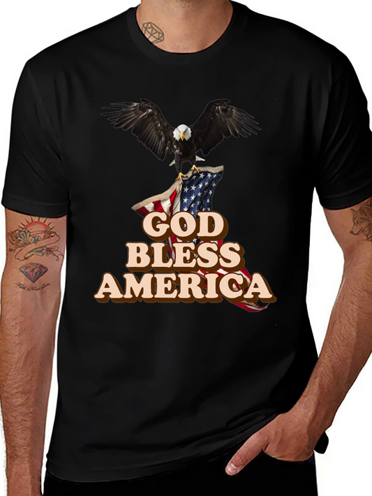 God Bless America T-Shirt Patriotic Eagle Design
