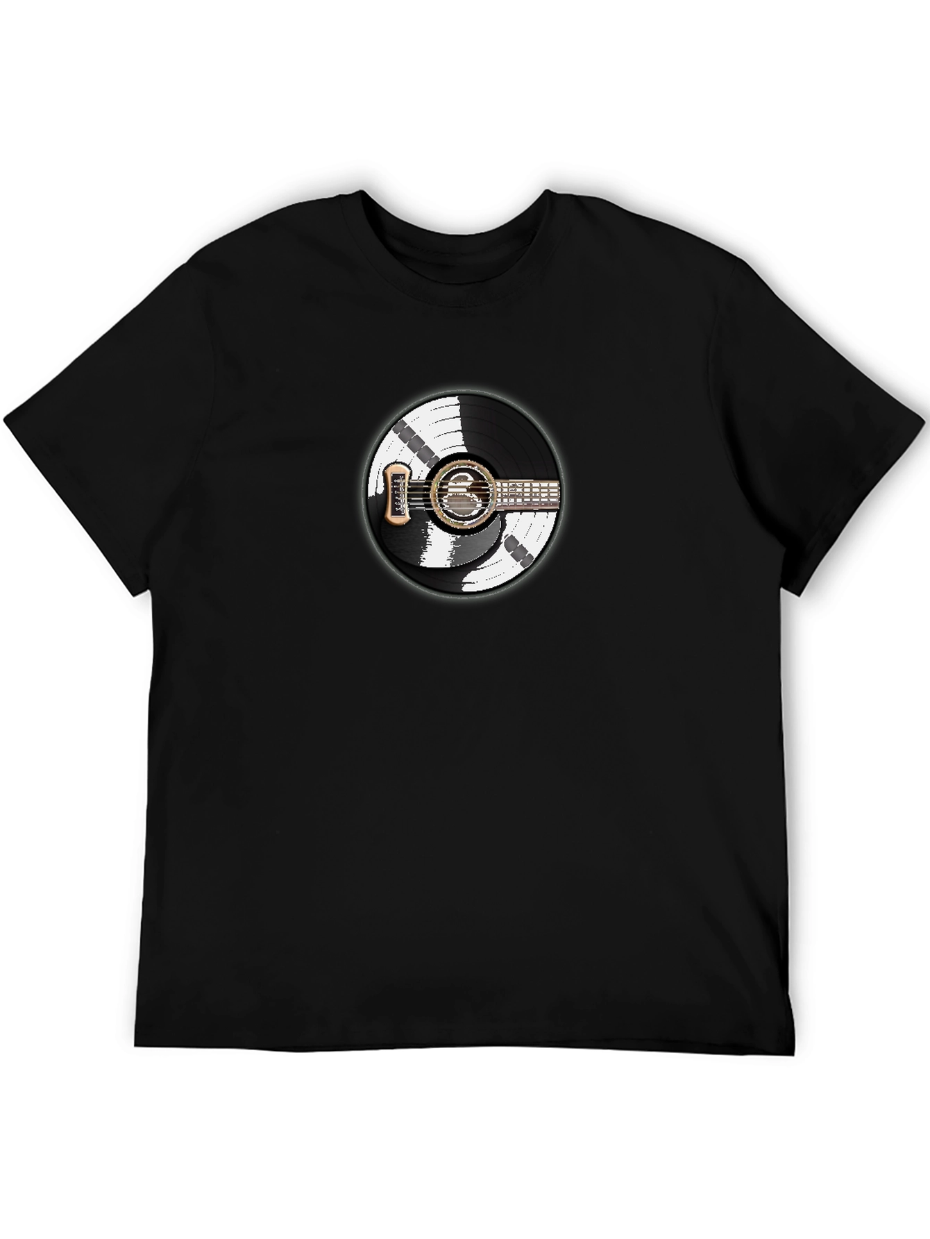 Vinyl Record Guitar Graphic T-Shirt