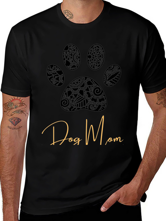 Dog Mom Paw Print T-Shirt - Stylish Pet Lover Tee