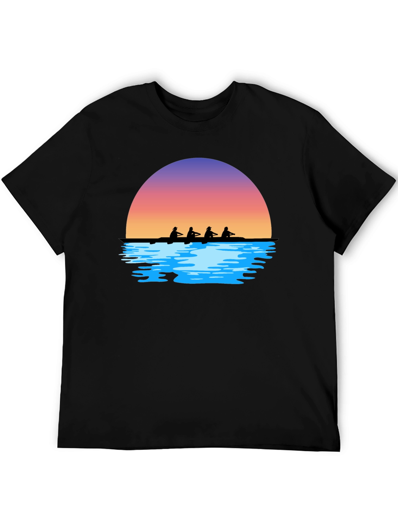 Sunset Rowers T-Shirt | Black Graphic Tee