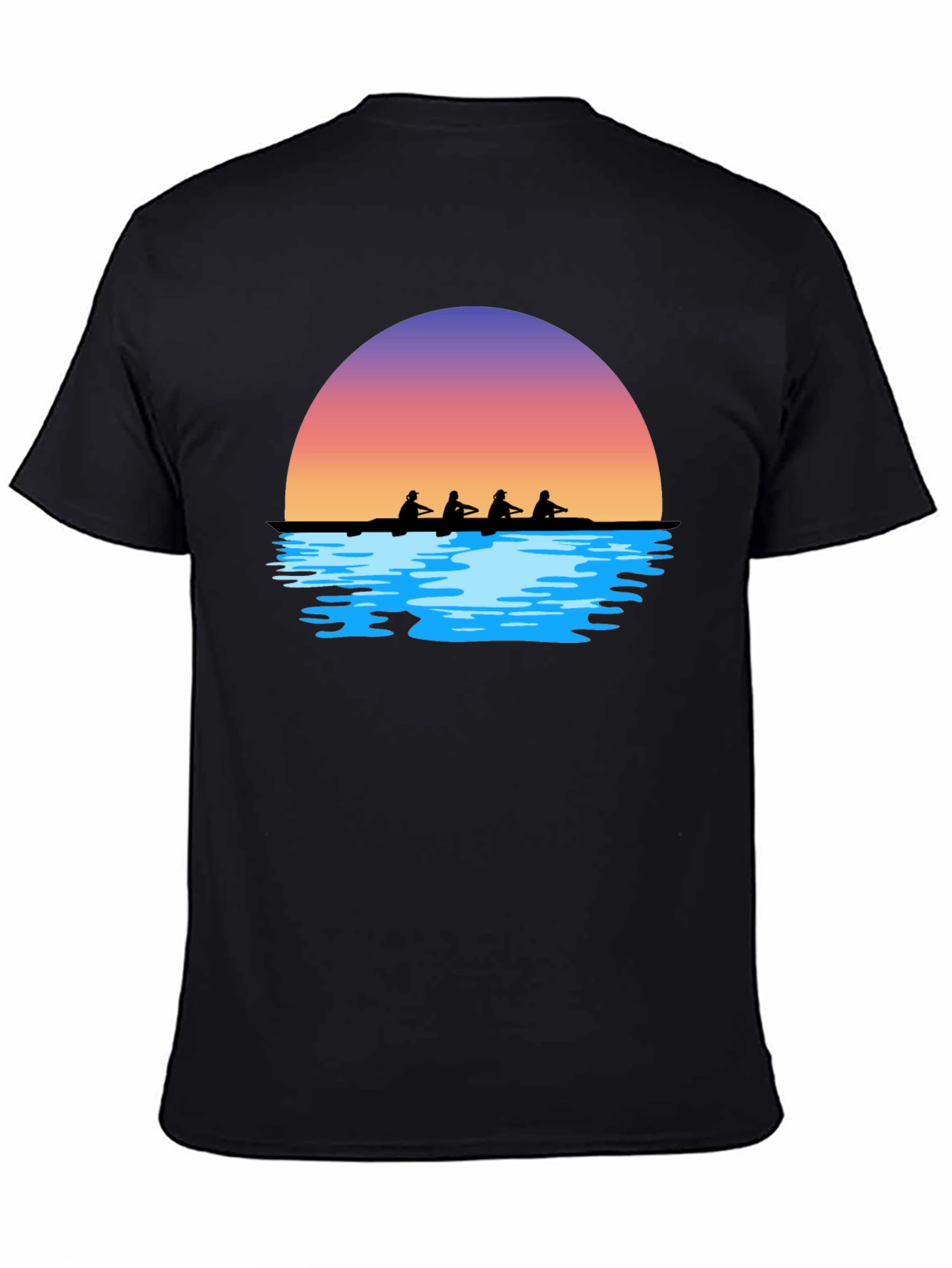Sunset Rowers T-Shirt | Black Graphic Tee